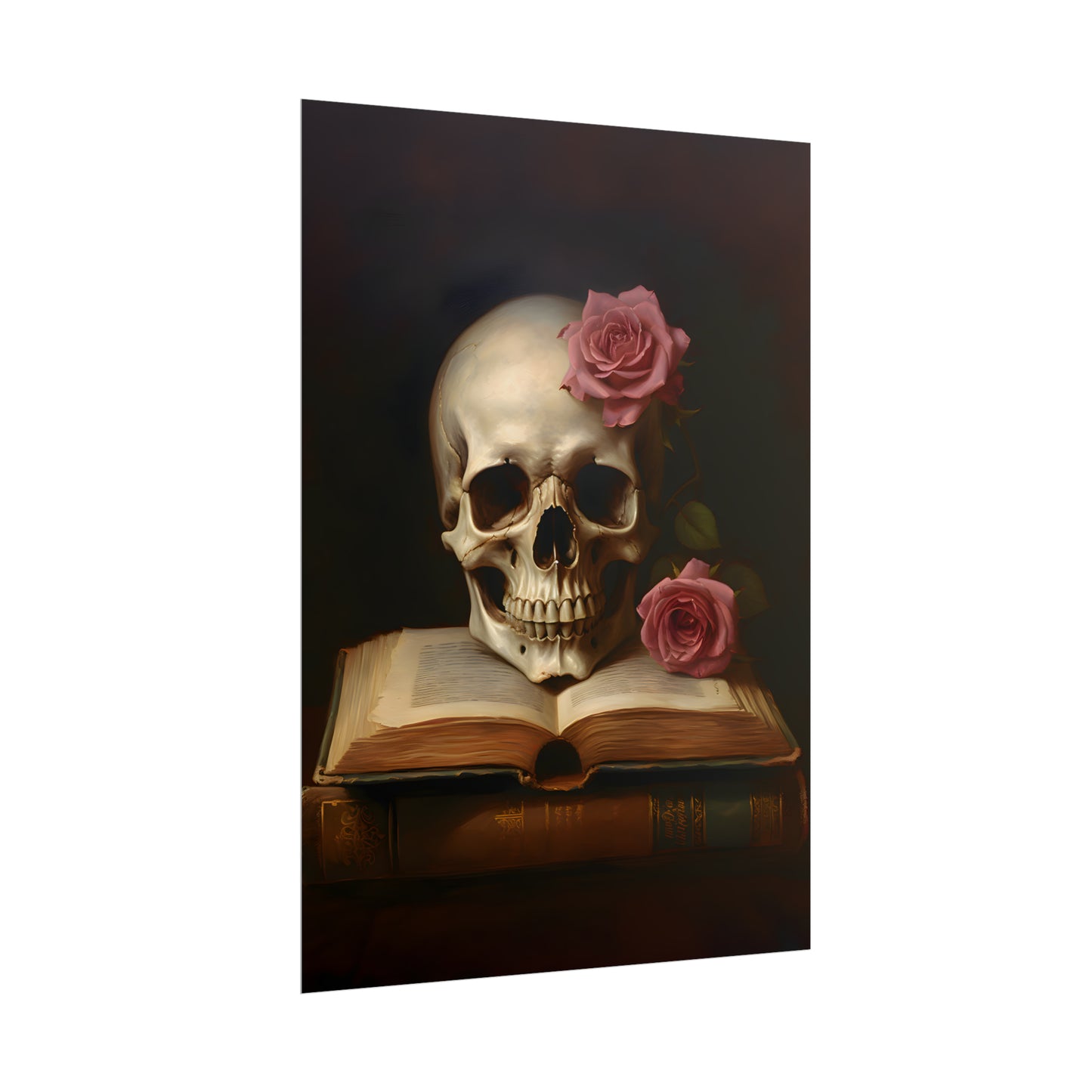 Eternal Wisdom, Gothic Skull Print, Gothic poster, Gothic Home Decor, Gothic Art Print, Dark Academia, Art Poster Print, Oil Painting