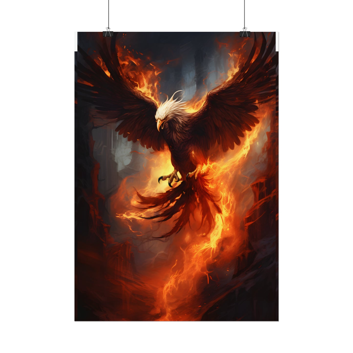 Phoenix Rising, Fantasy Art, Phoenix Wall Art, Phoenix Print, Fantasy Art Print, Dark Academia, Phoenix Gift, Empowerment