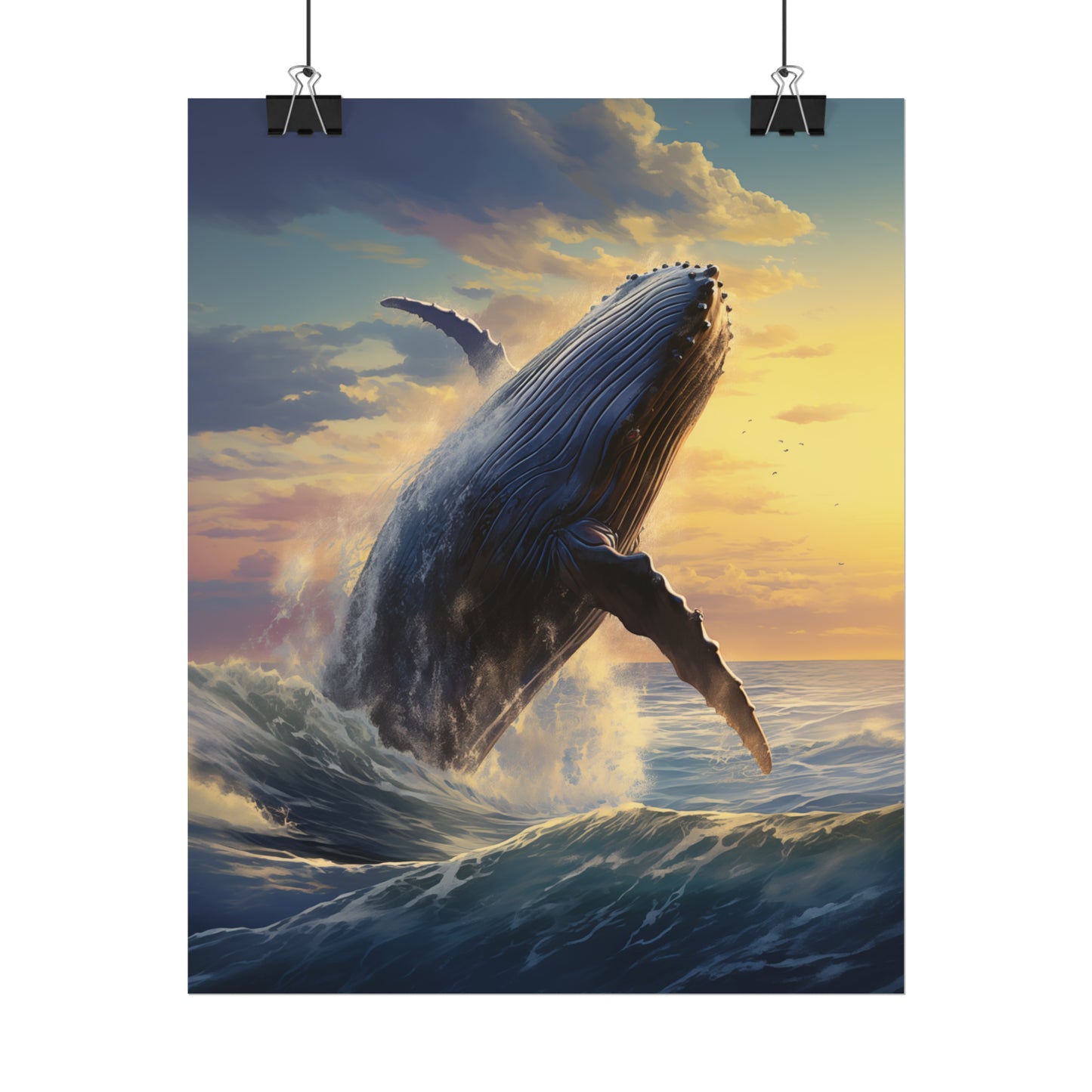 Humpback Whale Poster, Epic Whale Print, Gift for Whale Lovers, Amazing Animal Painting, Awesome Ocean Print, Nautical Wall Art