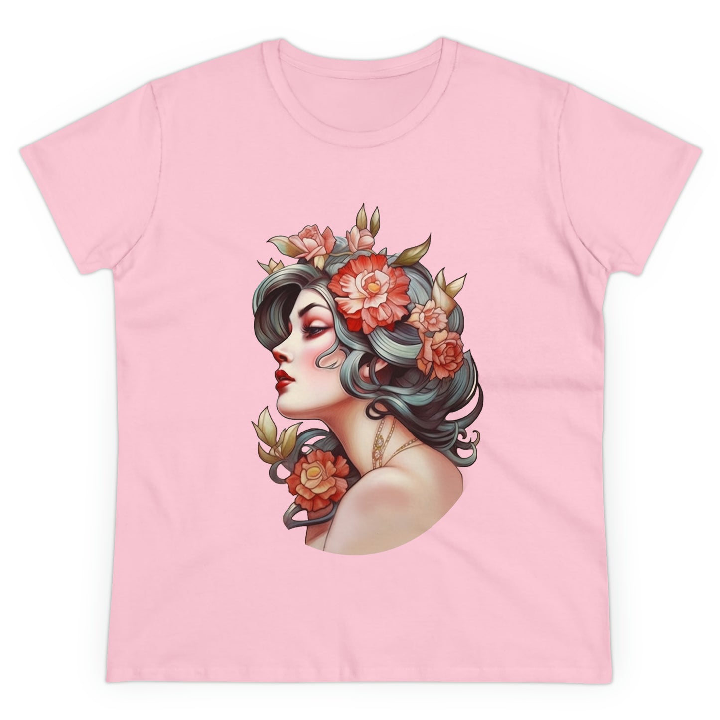 Women's Cotton T-Shirt Tattoo Lady Design