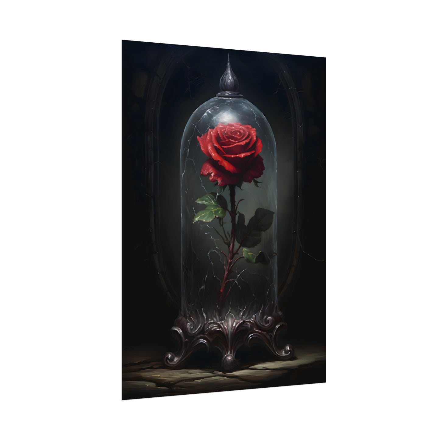 Gothic Rose Print, Crimson Enchantment, Art Poster Print, Dark Academia, Gothic Romance, Gothic Decor, Romantic poster