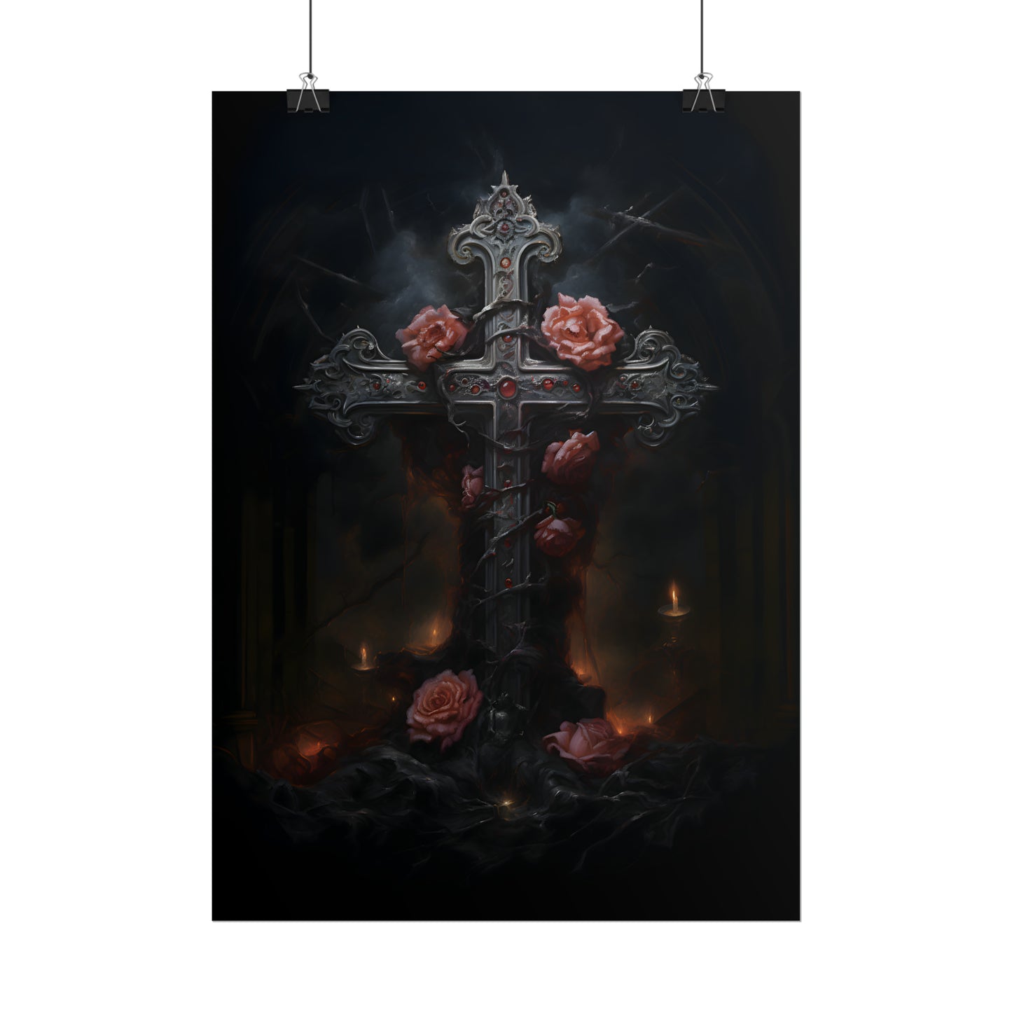 Cross of Stone, Gothic Poster, Art Poster Print, Gothic Home Decor, Gothic Gift, Dark Art Poster, Dark Academia, Gothic Wall Art