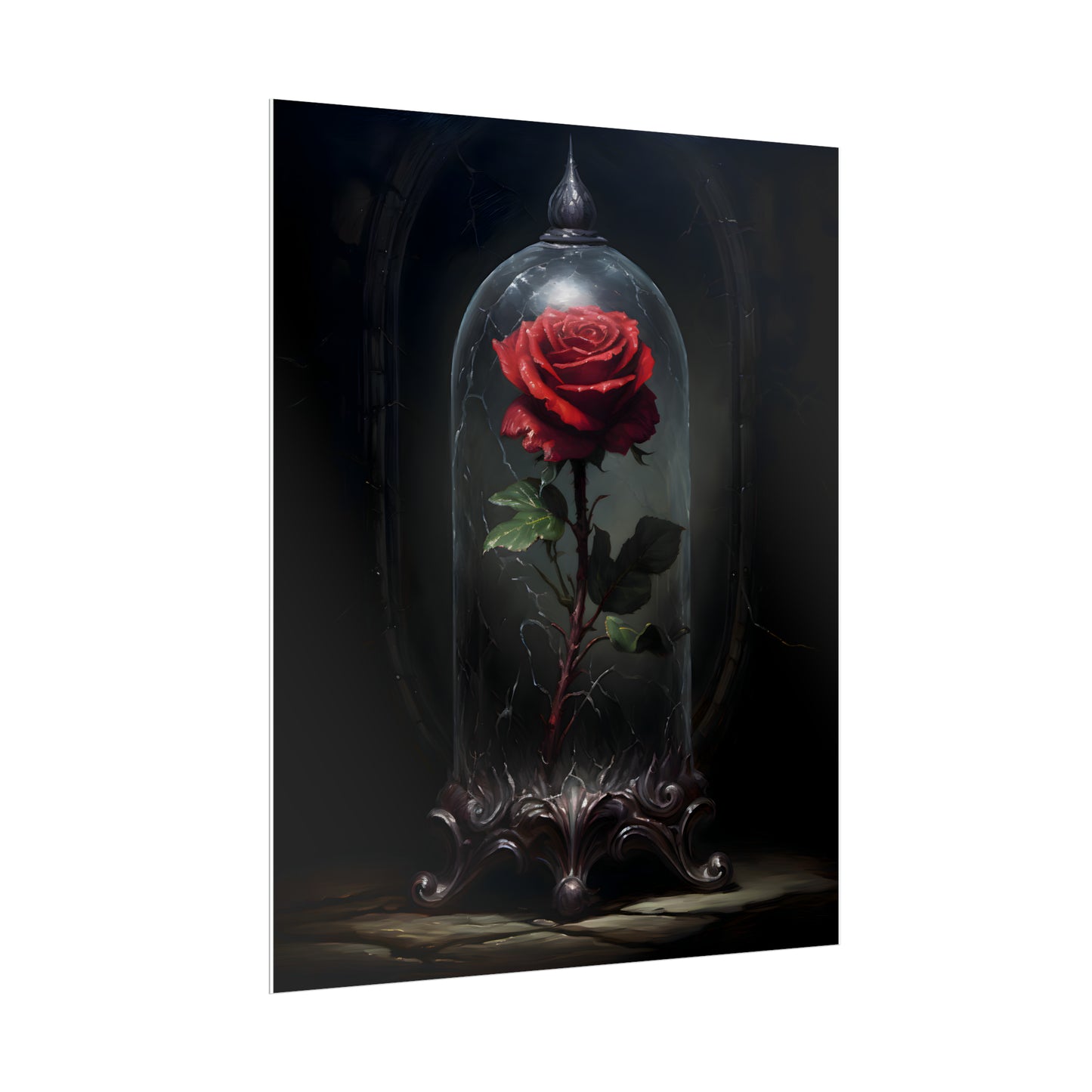 Gothic Rose Print, Crimson Enchantment, Art Poster Print, Dark Academia, Gothic Romance, Gothic Decor, Romantic poster