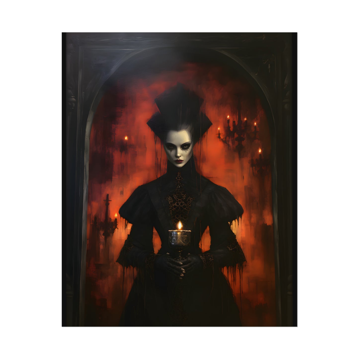 High Priestess Art, Witch Print, Gothic Wall Art, Occult Poster, Wiccan Decor, Dark Wall Hanging, Pagan Decor, Dark Academia