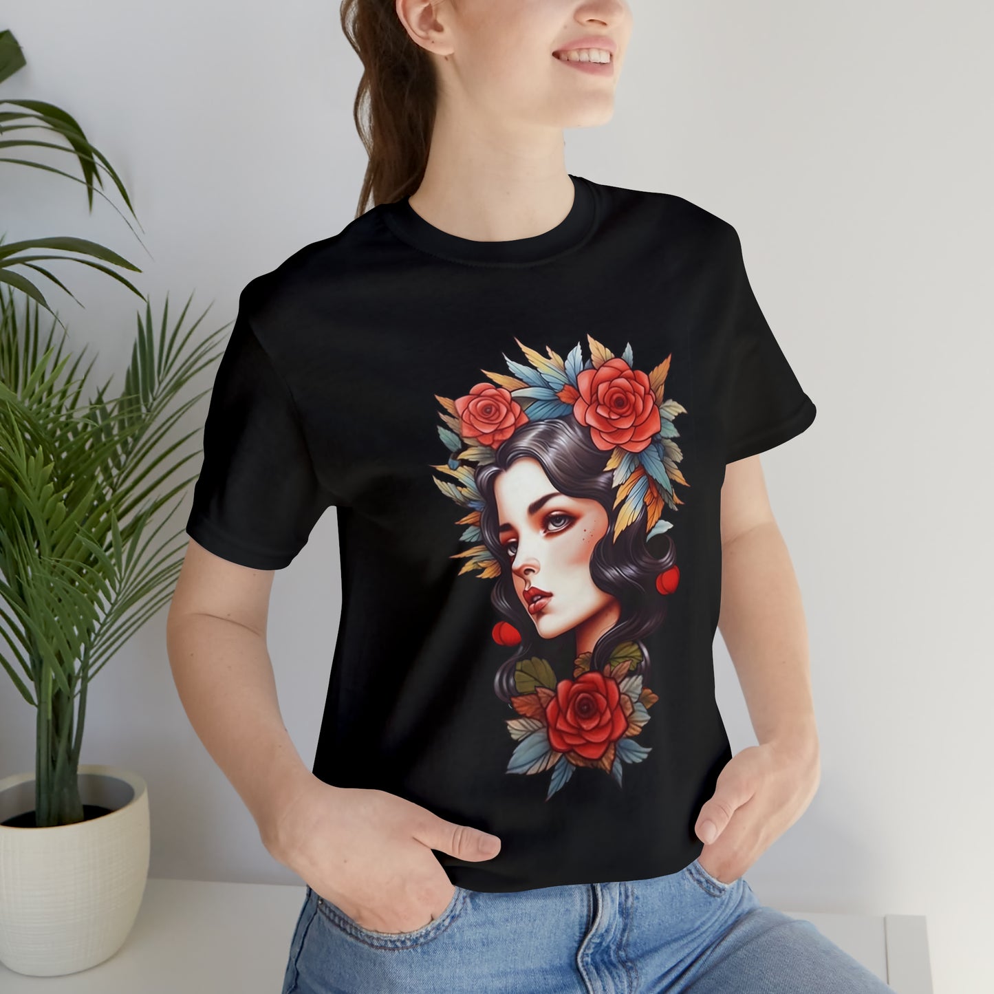 Women's Short Sleeve T-Shirt Tattoo Lady