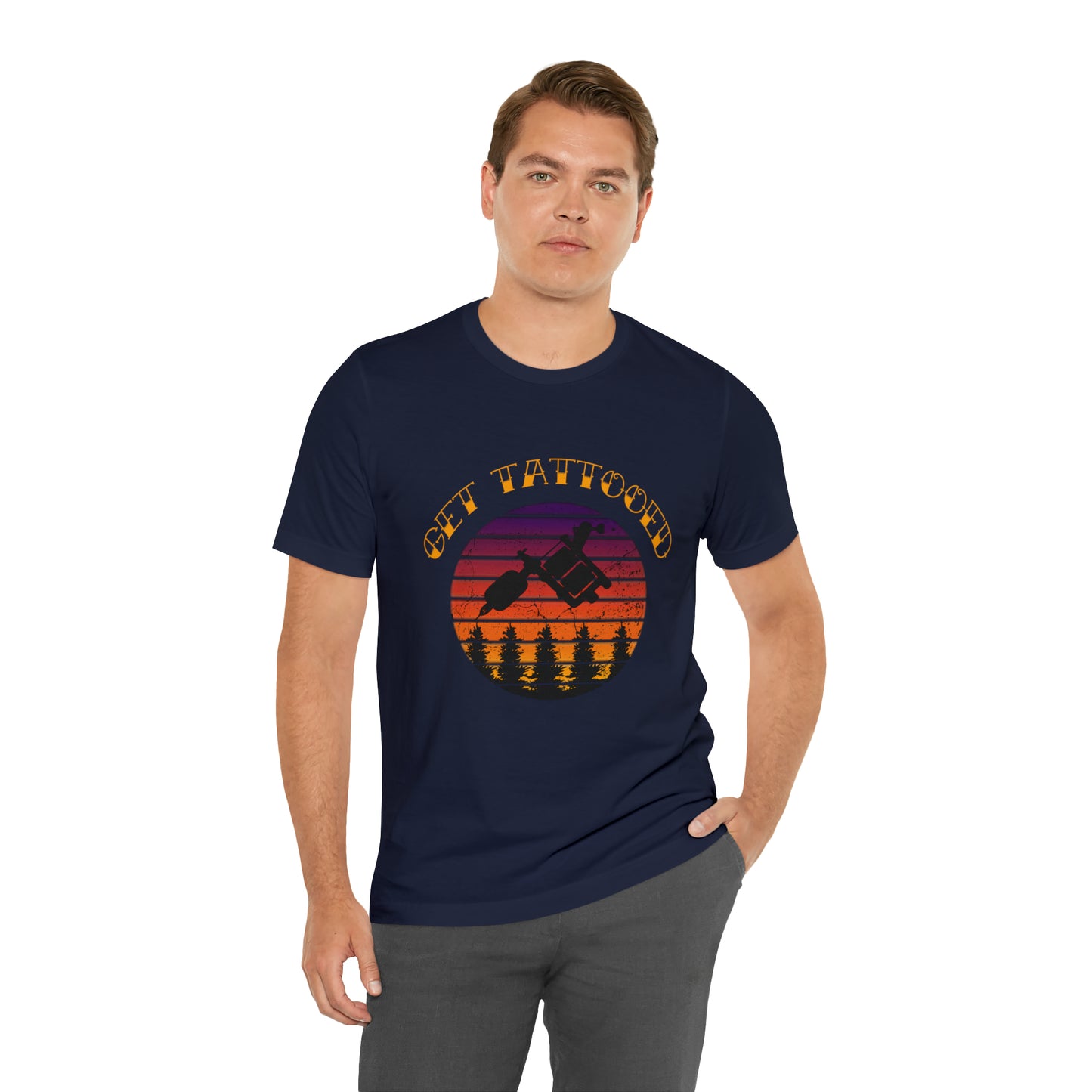 Men's Tee, Get Tattooed, Retro Sunset, Men's T-shirt, Tattoo Clothing