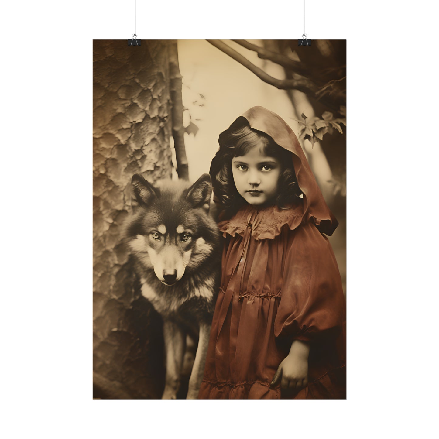 Little Red Riding Hood, Red Riding Hood Poster, Fairy Tale Art Print, Vintage Art Print, Vintage Photography Print, Fairy Tale Poster