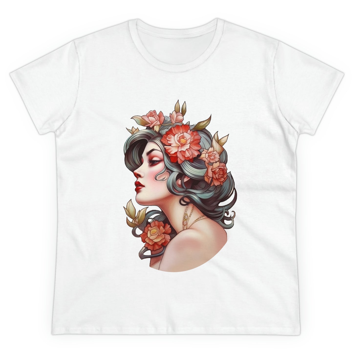 Women's Cotton T-Shirt Tattoo Lady Design