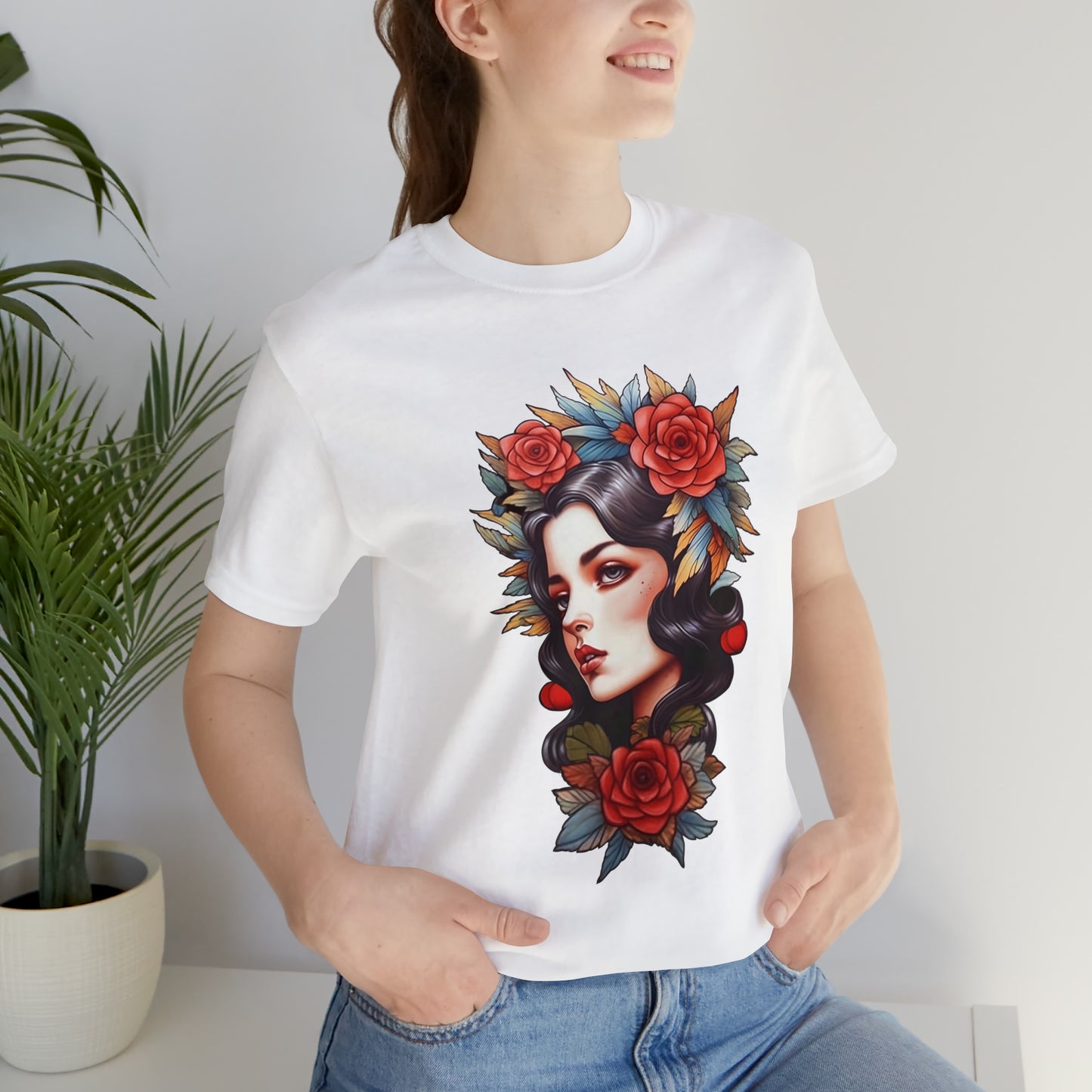 Women's Short Sleeve T-Shirt Tattoo Lady