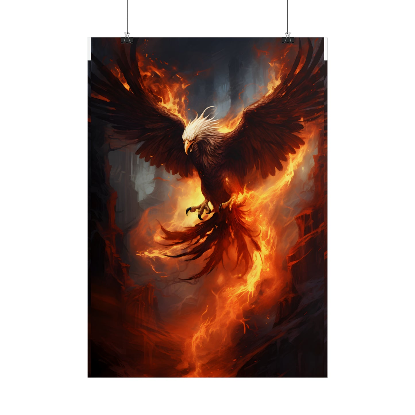 Phoenix Rising, Fantasy Art, Phoenix Wall Art, Phoenix Print, Fantasy Art Print, Dark Academia, Phoenix Gift, Empowerment