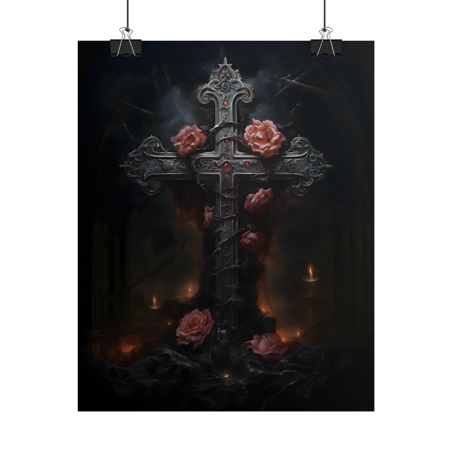 Cross of Stone, Gothic Poster, Art Poster Print, Gothic Home Decor, Gothic Gift, Dark Art Poster, Dark Academia, Gothic Wall Art