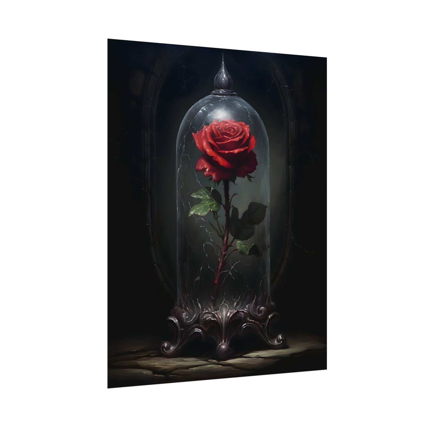 Gothic Rose Print, Crimson Enchantment, Art Poster Print, Dark Academia, Gothic Romance, Gothic Decor, Romantic poster