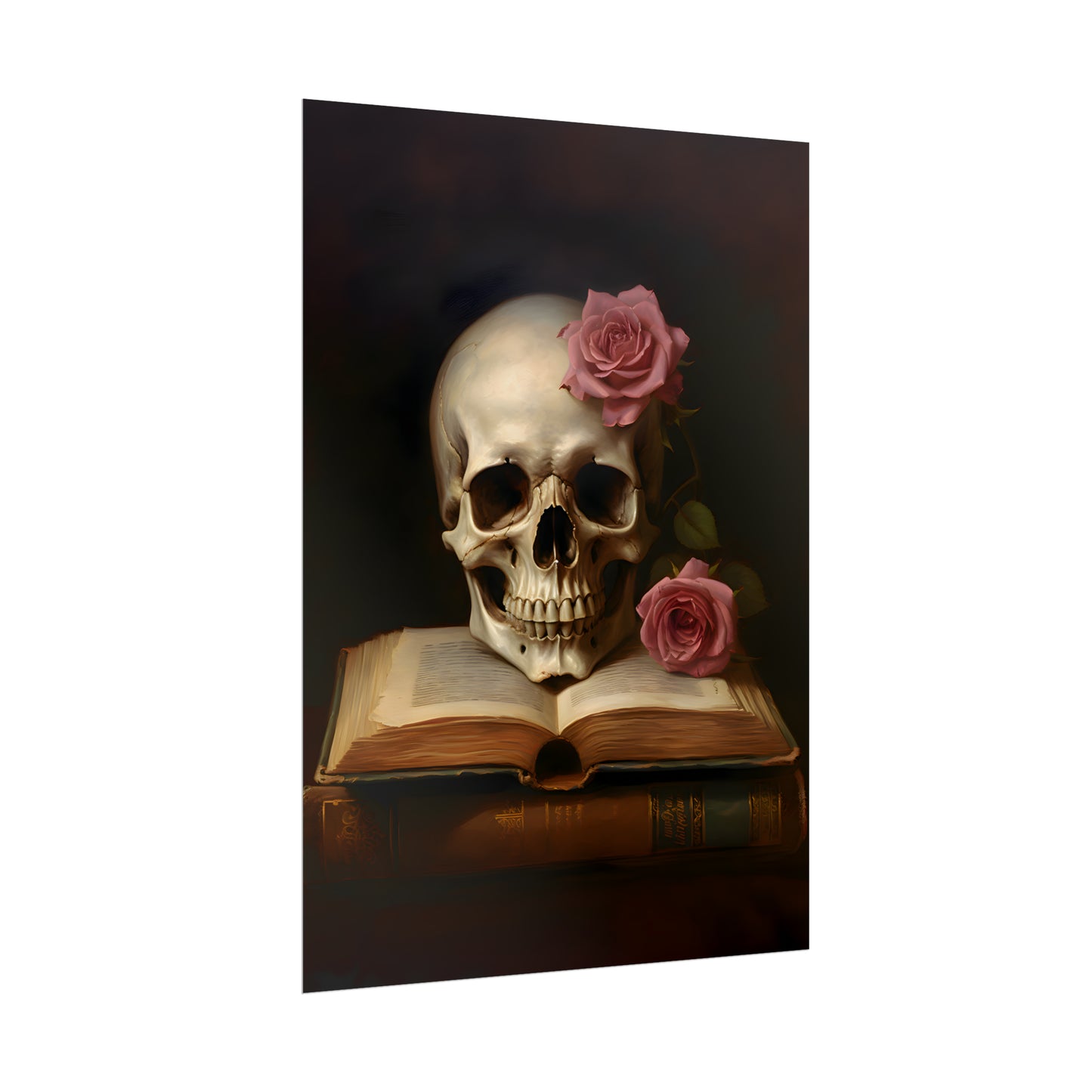 Eternal Wisdom, Gothic Skull Print, Gothic poster, Gothic Home Decor, Gothic Art Print, Dark Academia, Art Poster Print, Oil Painting