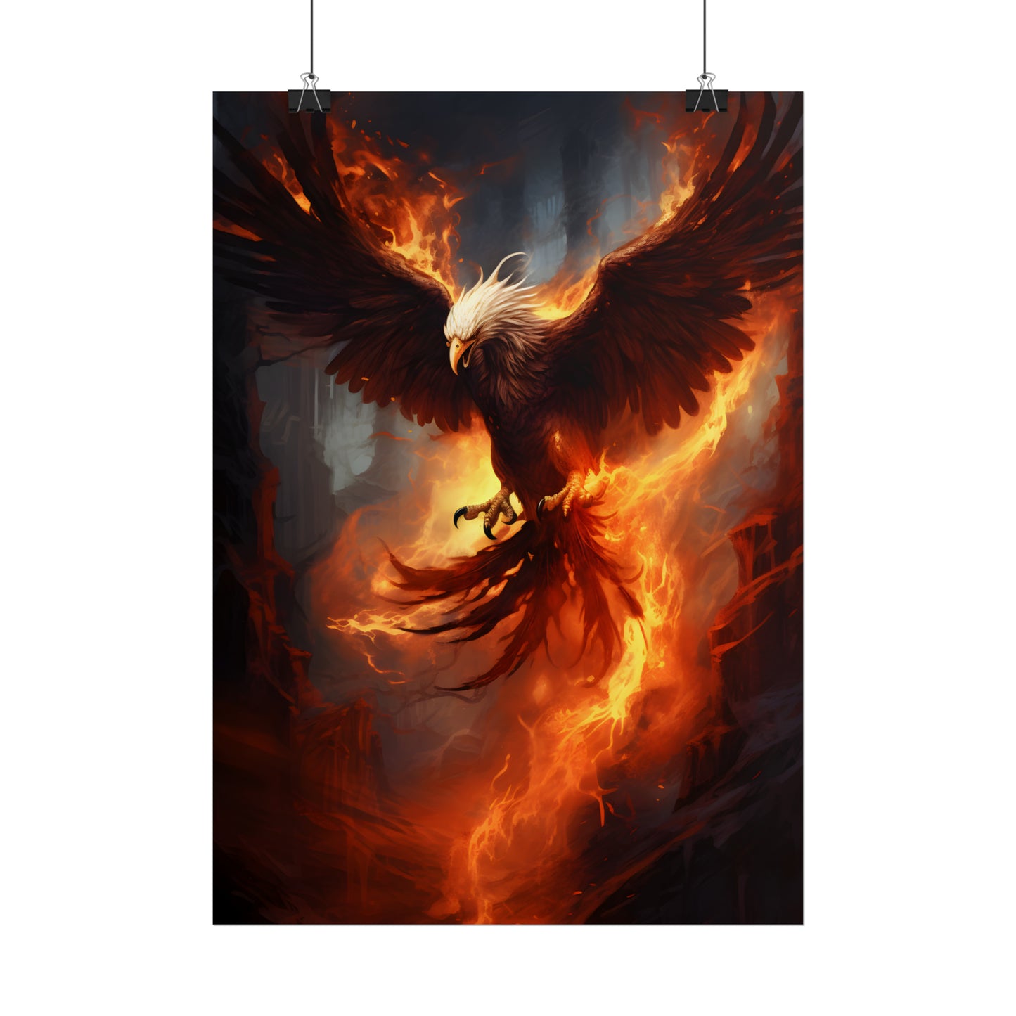 Phoenix Rising, Fantasy Art, Phoenix Wall Art, Phoenix Print, Fantasy Art Print, Dark Academia, Phoenix Gift, Empowerment