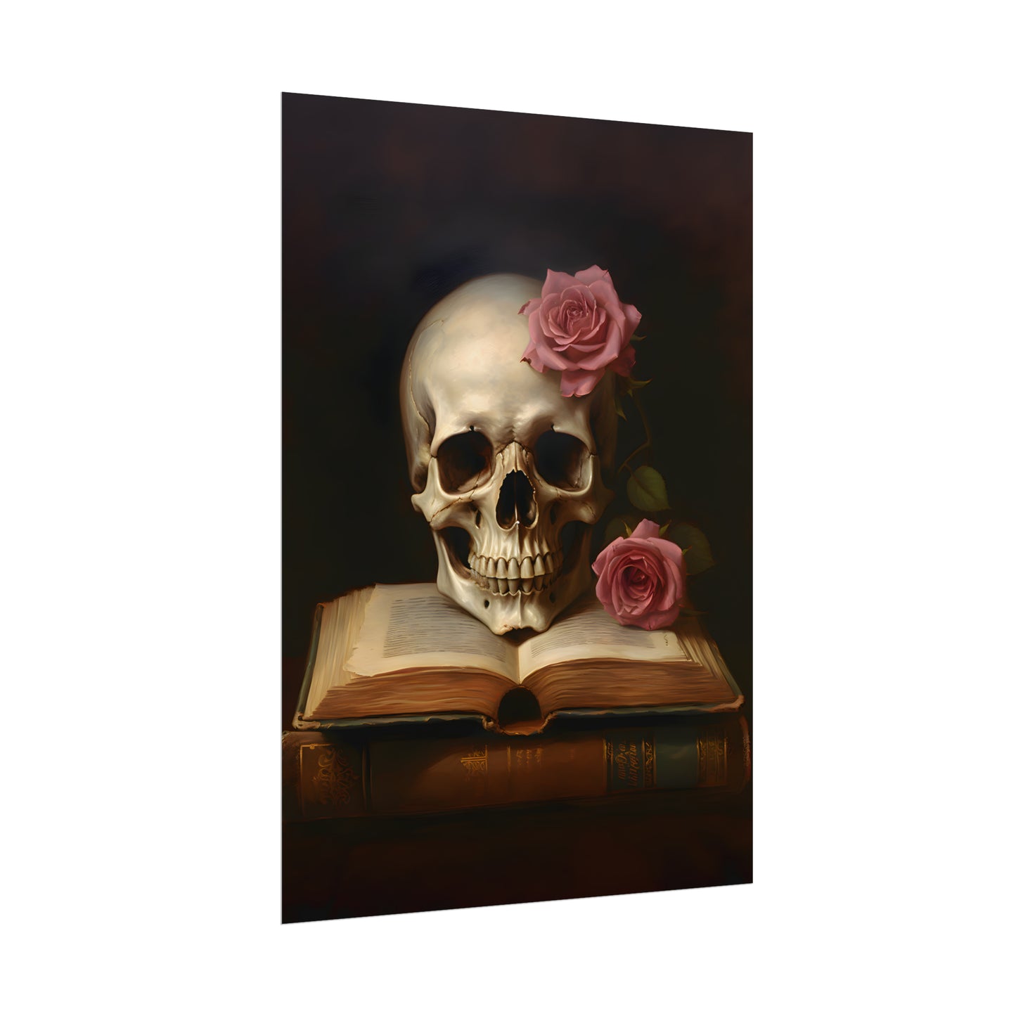 Eternal Wisdom, Gothic Skull Print, Gothic poster, Gothic Home Decor, Gothic Art Print, Dark Academia, Art Poster Print, Oil Painting