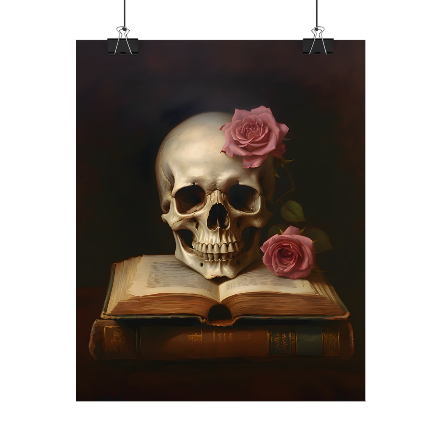 Eternal Wisdom, Gothic Skull Print, Gothic poster, Gothic Home Decor, Gothic Art Print, Dark Academia, Art Poster Print, Oil Painting