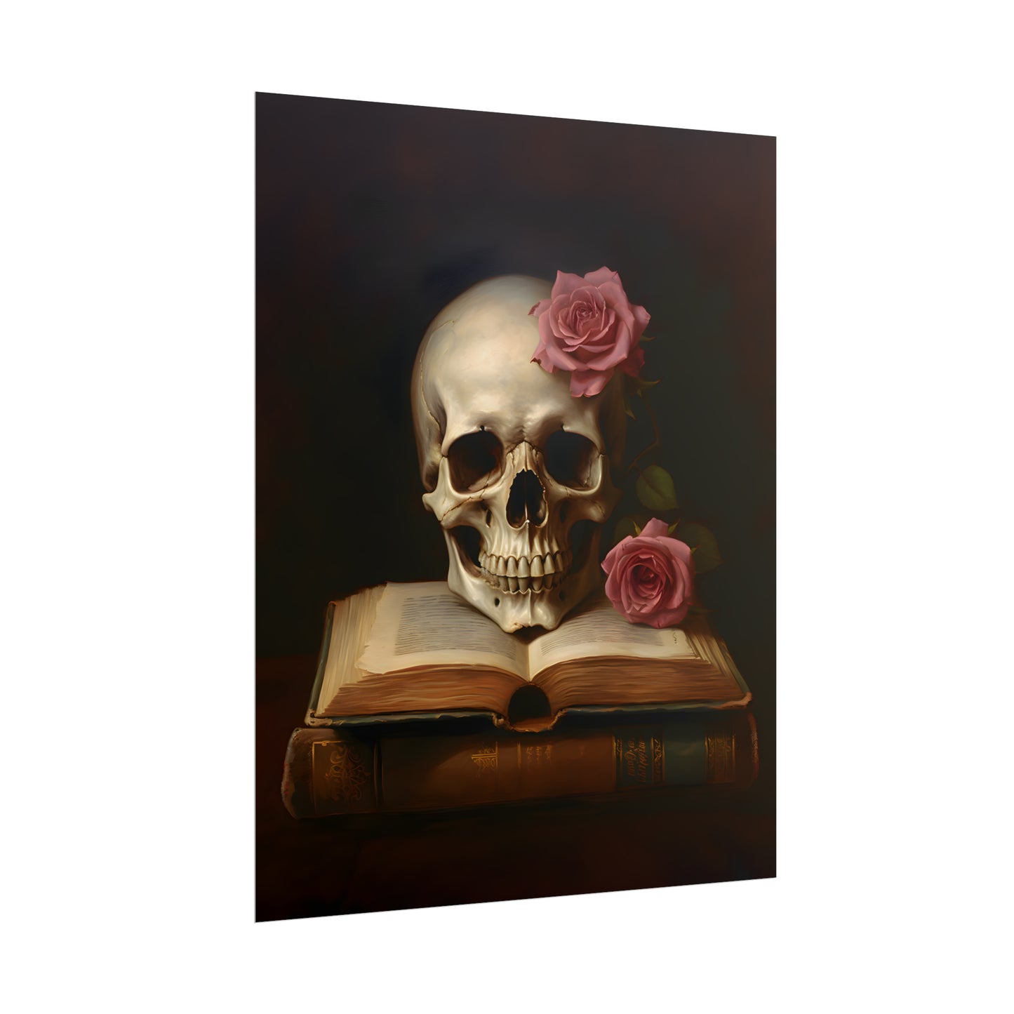 Eternal Wisdom, Gothic Skull Print, Gothic poster, Gothic Home Decor, Gothic Art Print, Dark Academia, Art Poster Print, Oil Painting