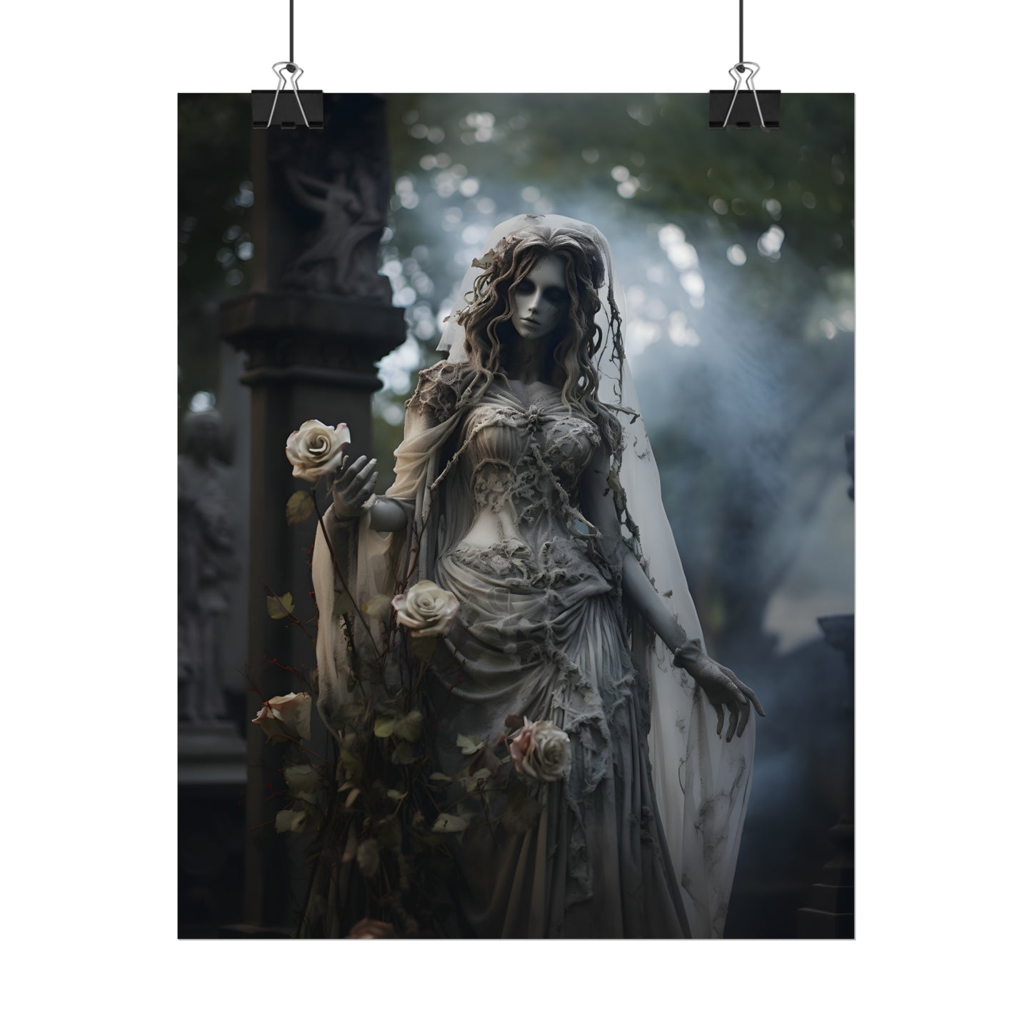 Undead Bride, Zombie Wedding, Gothic Wedding Decor, Gothic Bride, Halloween Bride, Gothic Wedding Wall Art,