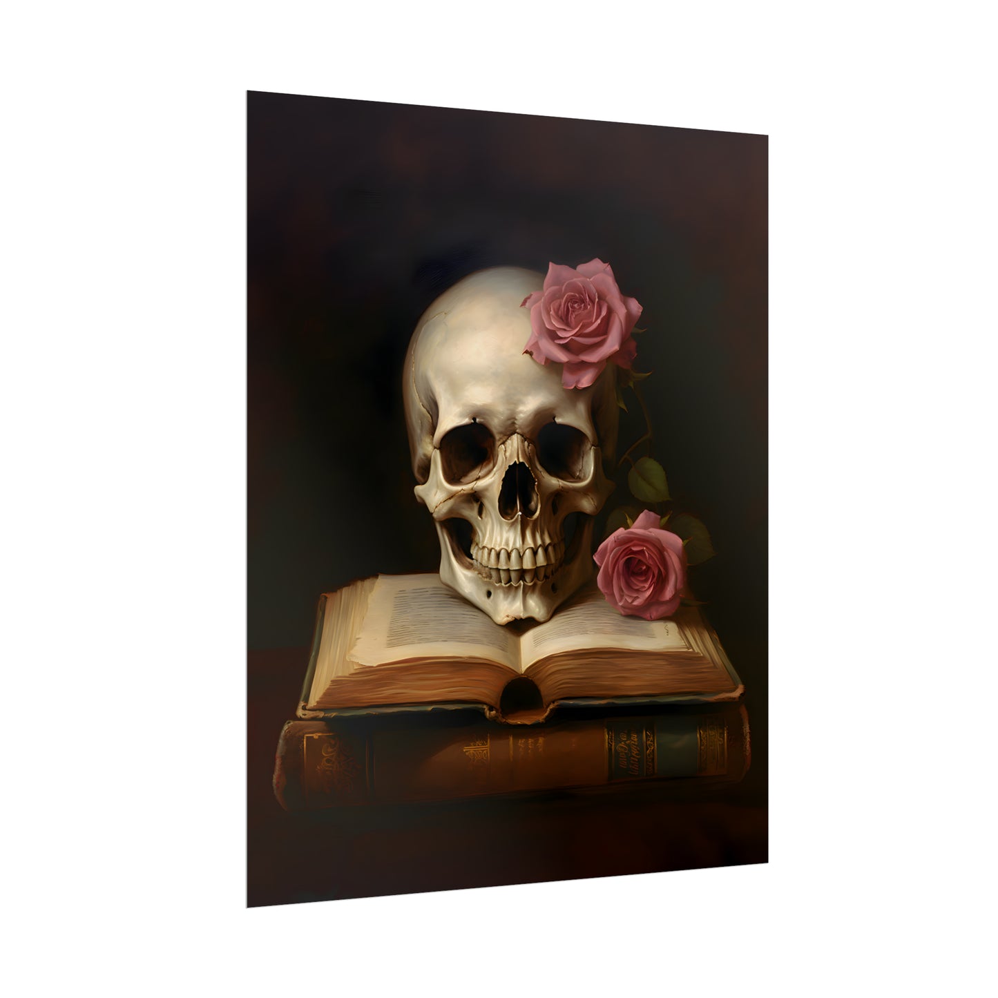 Eternal Wisdom, Gothic Skull Print, Gothic poster, Gothic Home Decor, Gothic Art Print, Dark Academia, Art Poster Print, Oil Painting