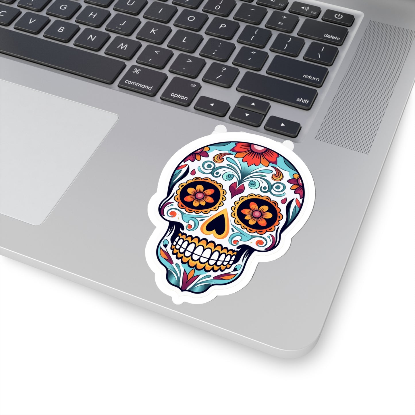 Cut White Background Sticker Sugar Skull Design, Day Of The Dead Sticker, Halloween Sticker