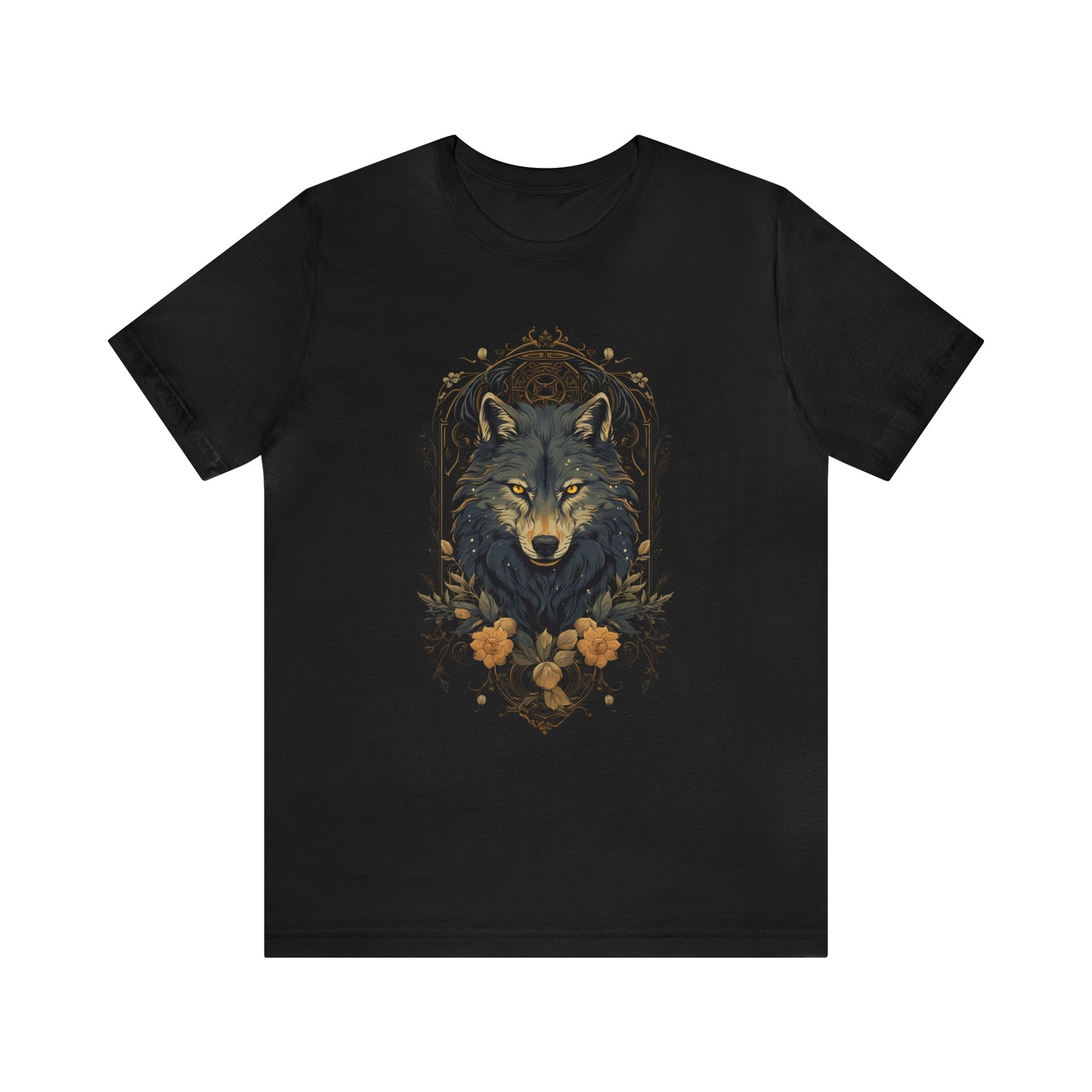 Men's Wolf T-Shirt, Wolf Tattoo Design, Wolf T-Shirt, Warrior Geek