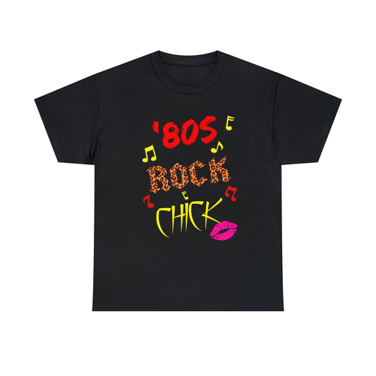 Women's Heavy Cotton T-Shirt '80s Rock Chick