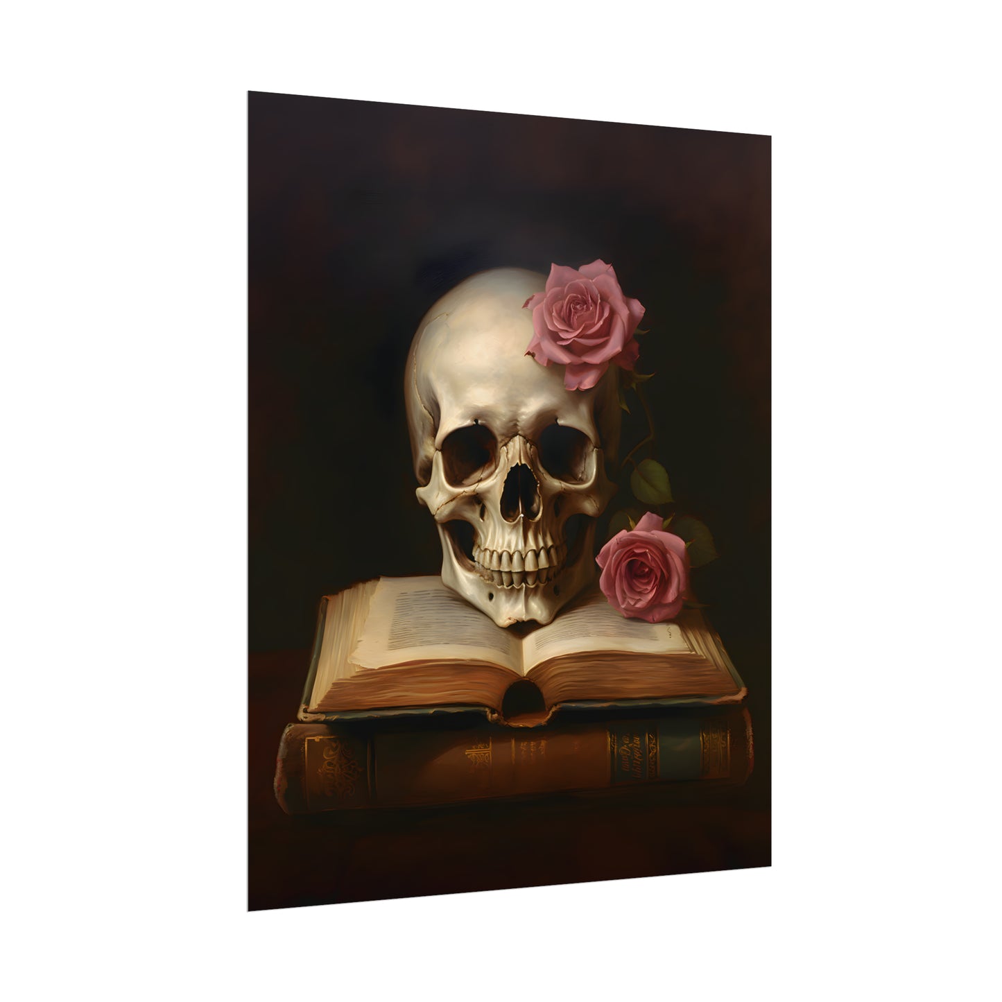 Eternal Wisdom, Gothic Skull Print, Gothic poster, Gothic Home Decor, Gothic Art Print, Dark Academia, Art Poster Print, Oil Painting