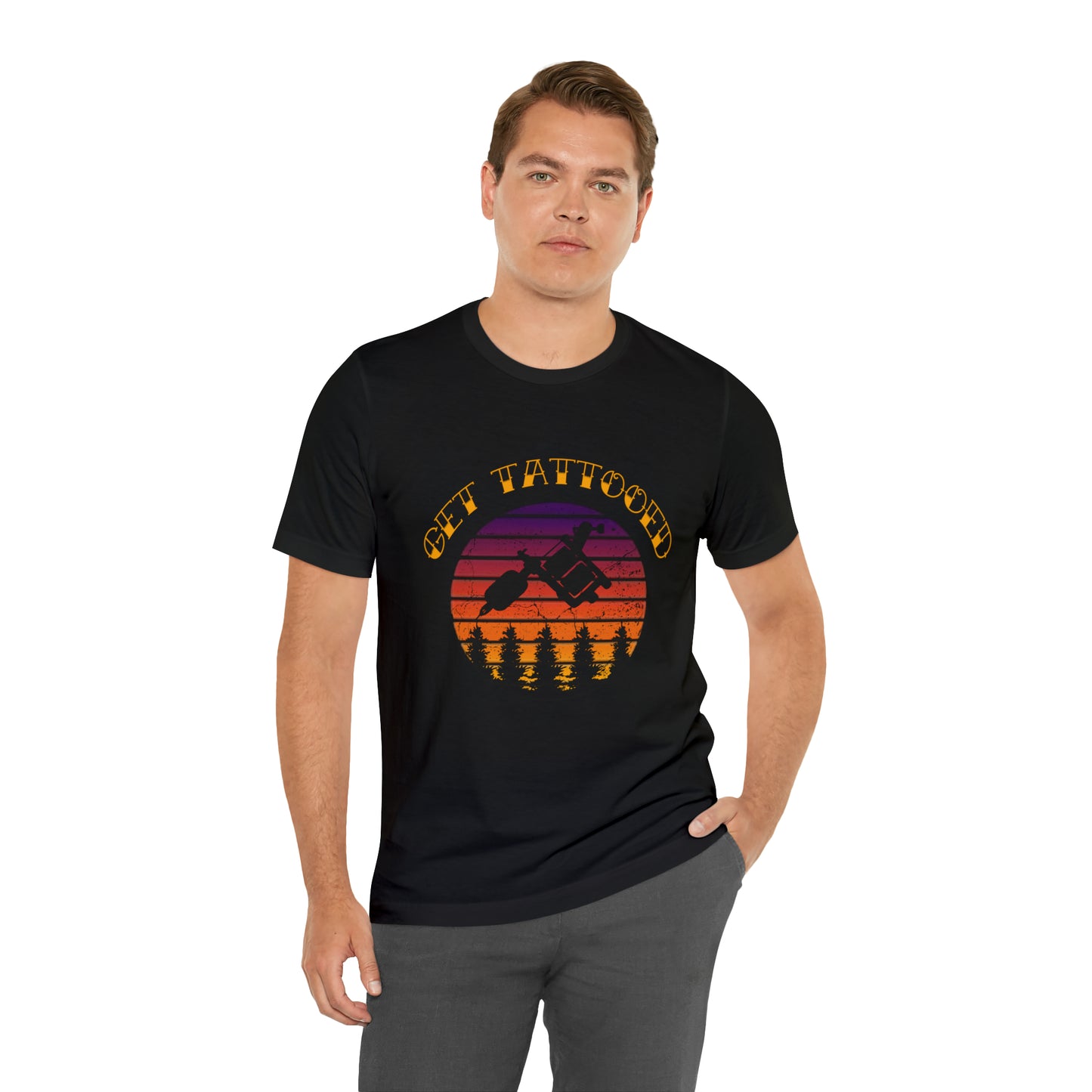 Men's Tee, Get Tattooed, Retro Sunset, Men's T-shirt, Tattoo Clothing