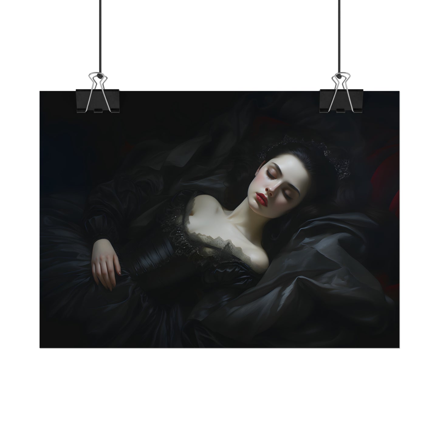 Gothic Sleeping Beauty, Fairy Tale Art Print, Dark Fairy Tale, Gothic Home Decor, Gothic Wall Art, Dark Art Print,