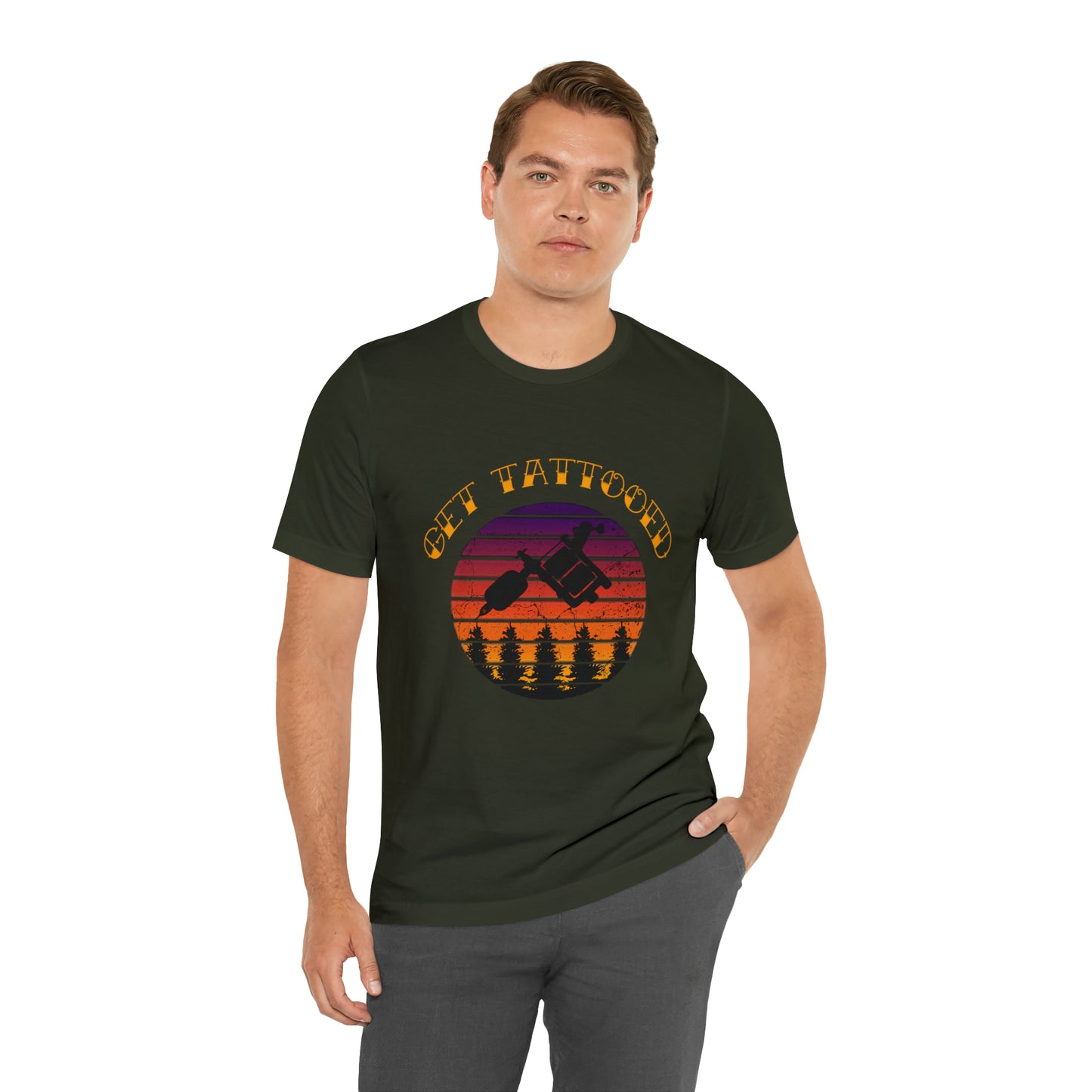 Men's Tee, Get Tattooed, Retro Sunset, Men's T-shirt, Tattoo Clothing