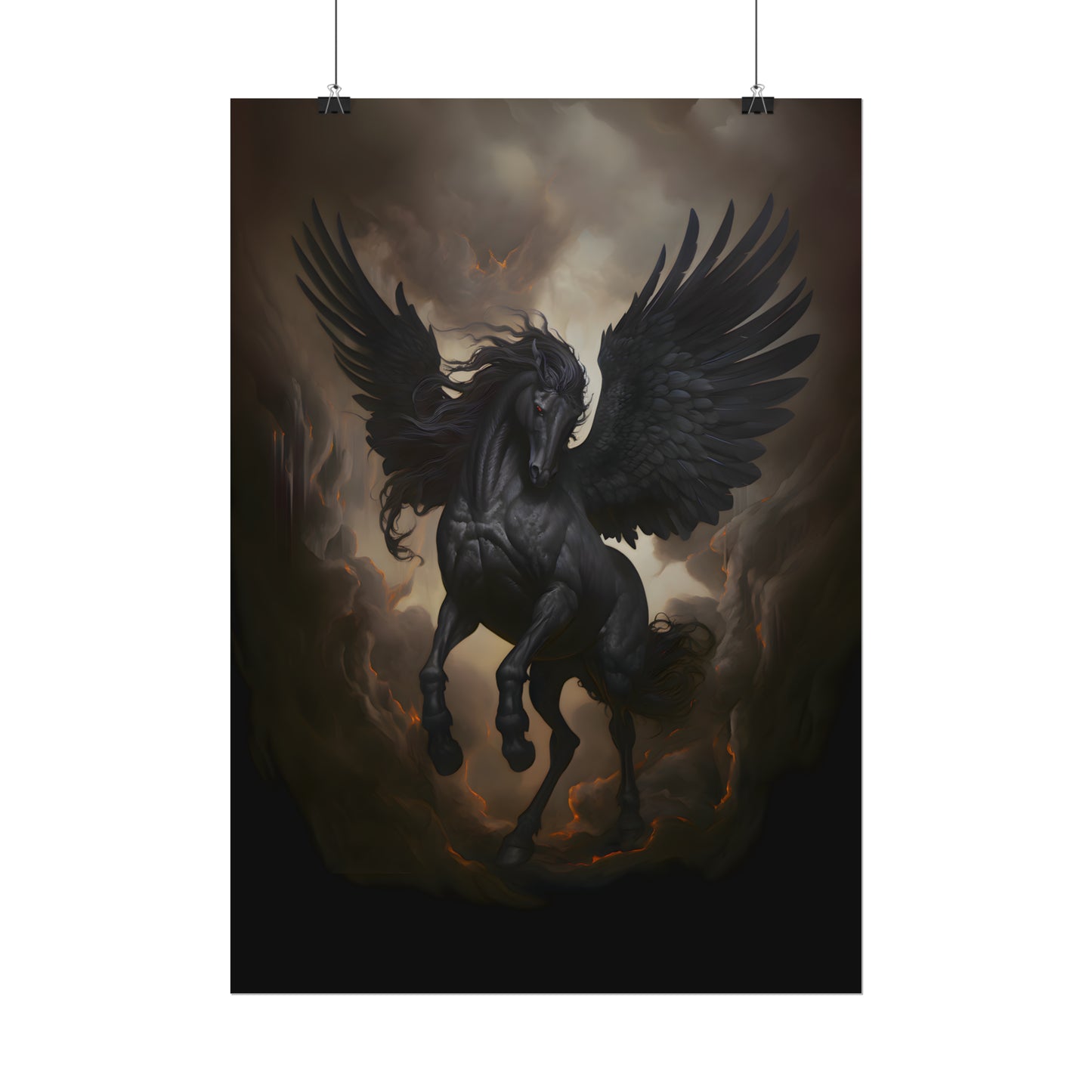 Dark Pegasus, Greek Mythology Art, Winged Horse, Dark Fantasy Poster, Dark Academia, Pegasus Wall Art