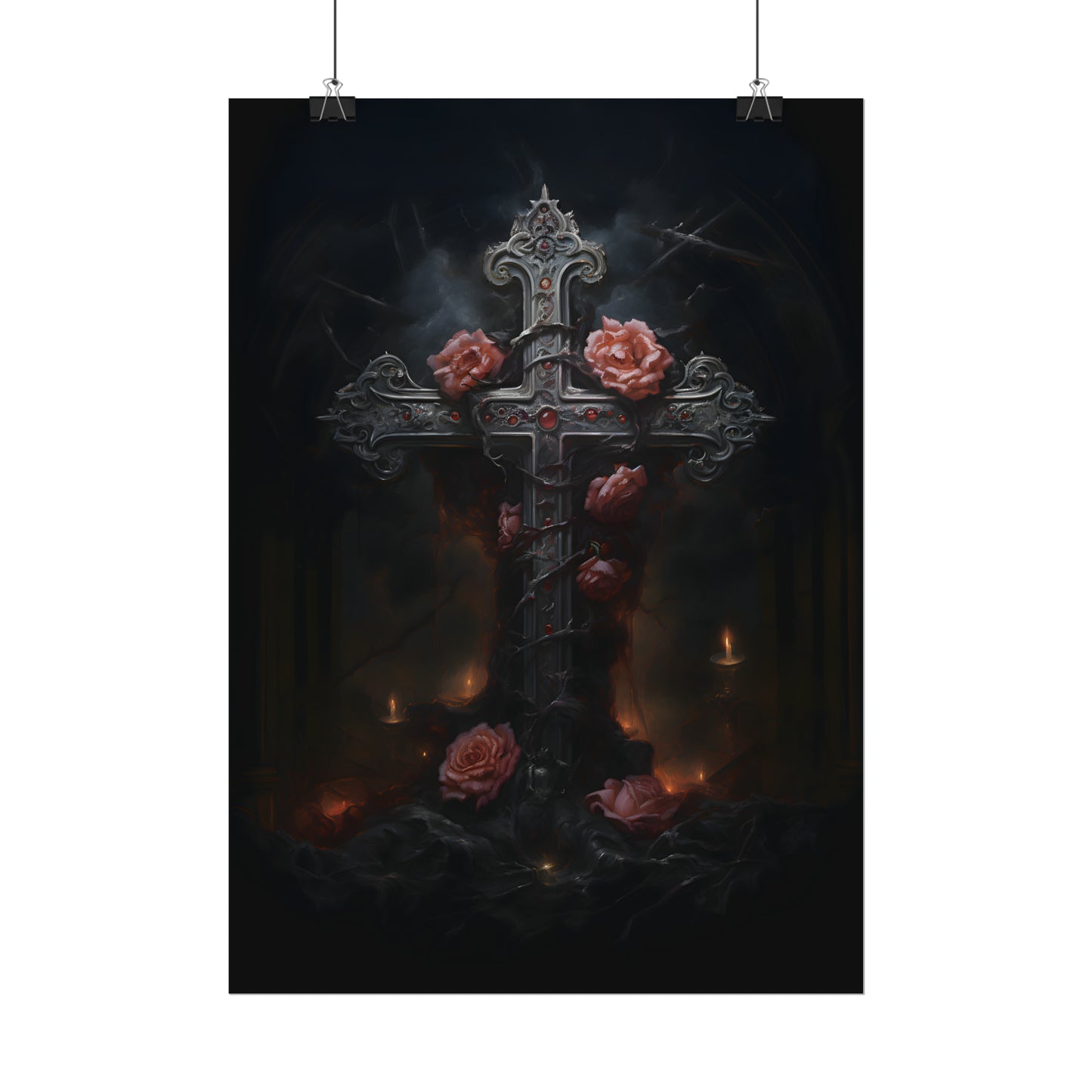 Cross of Stone, Gothic Poster, Art Poster Print, Gothic Home Decor, Gothic Gift, Dark Art Poster, Dark Academia, Gothic Wall Art