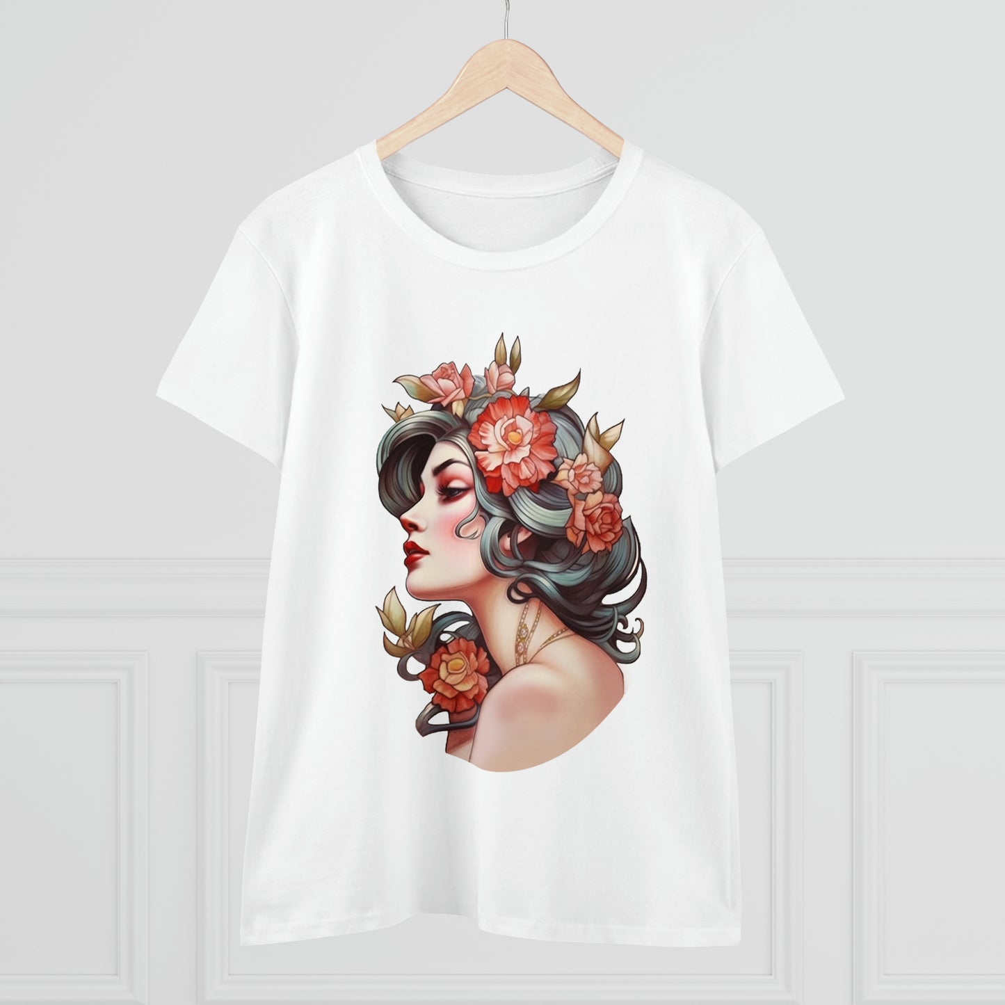 Women's Cotton T-Shirt Tattoo Lady Design