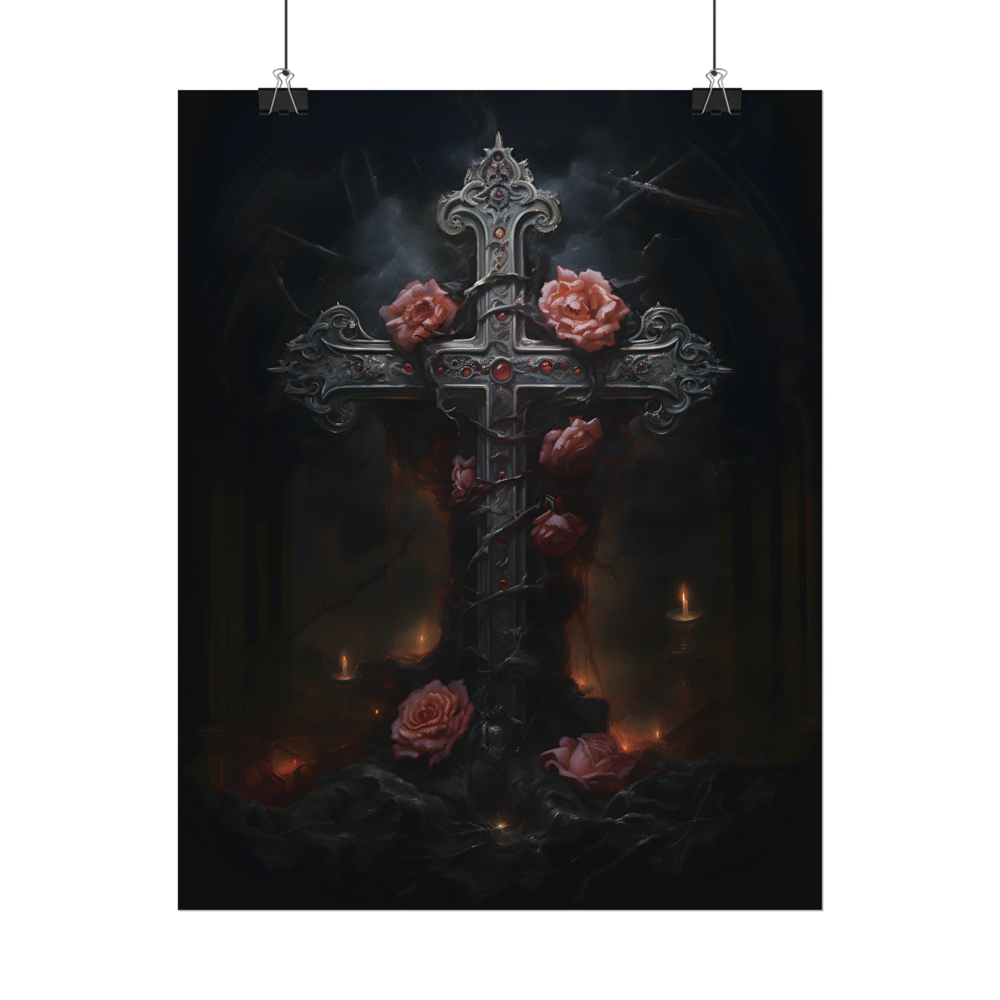 Cross of Stone, Gothic Poster, Art Poster Print, Gothic Home Decor, Gothic Gift, Dark Art Poster, Dark Academia, Gothic Wall Art