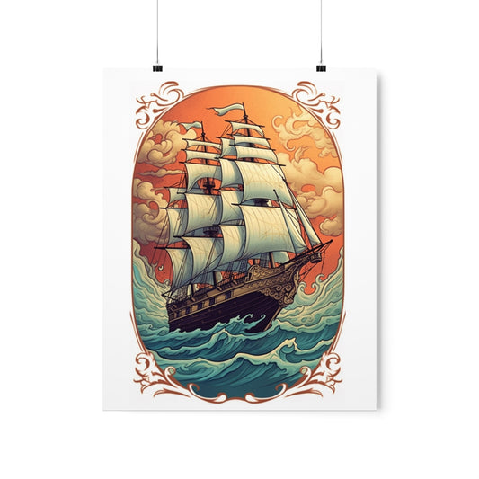 Vintage Ship Tattoo Poster