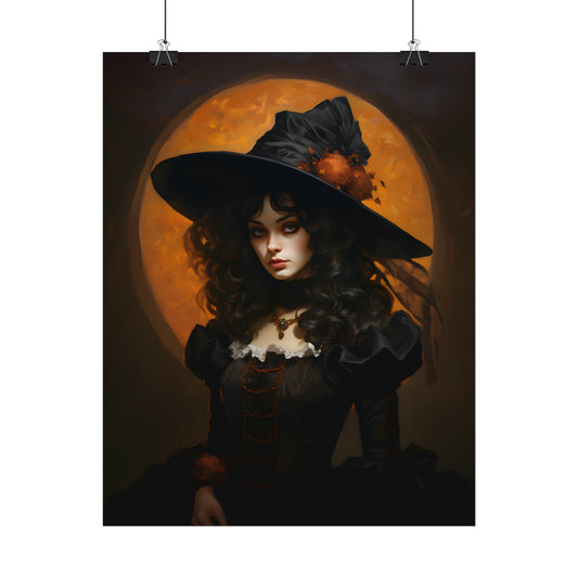 Victorian Witch, Gothic Witch Print, Dark Fantasy Poster, Halloween Decor, Goth Wall Art, Witch Art Print, Gothic Gift, Pagan Decor,