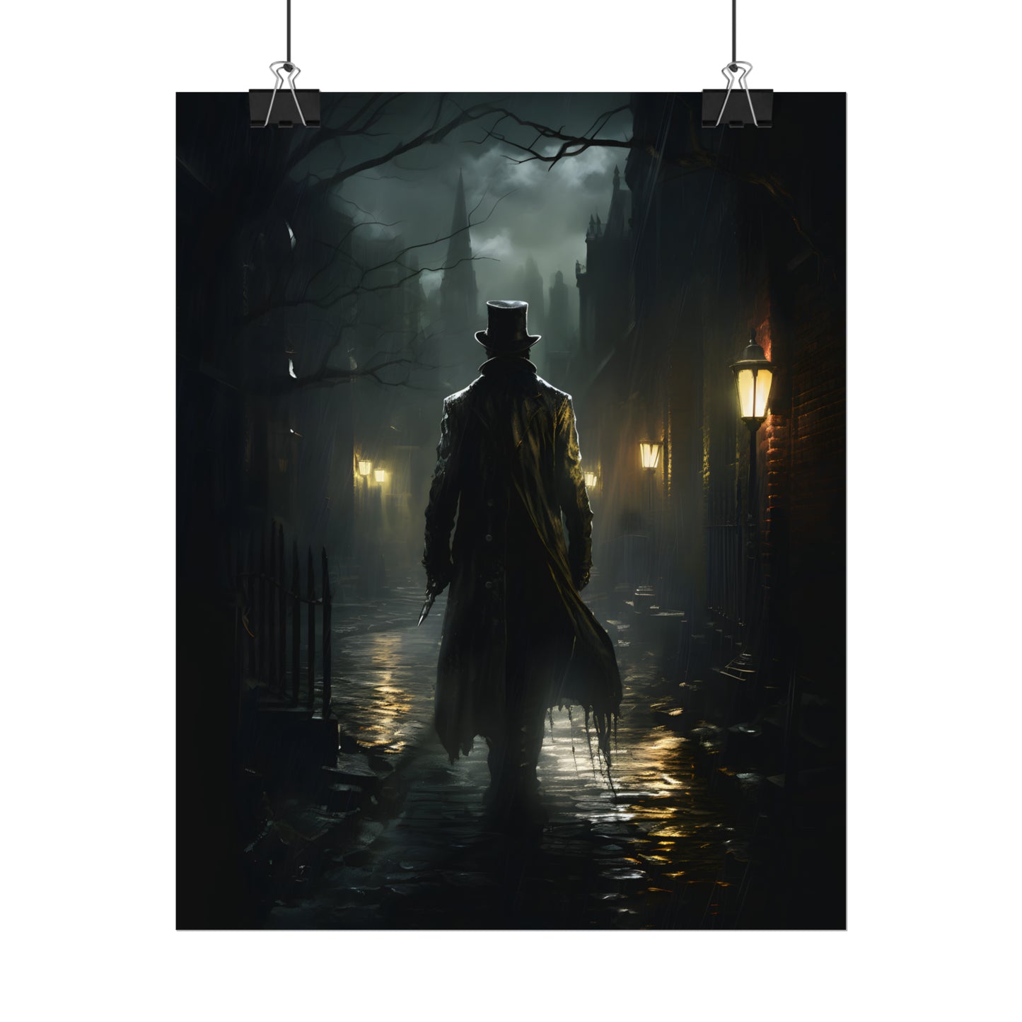 Jack The Ripper, Gothic Art Print, Victorian Style Poster, Gothic Gift, Victorian London, Gothic Home Decor, Dark Academia, Gothic Wall Art