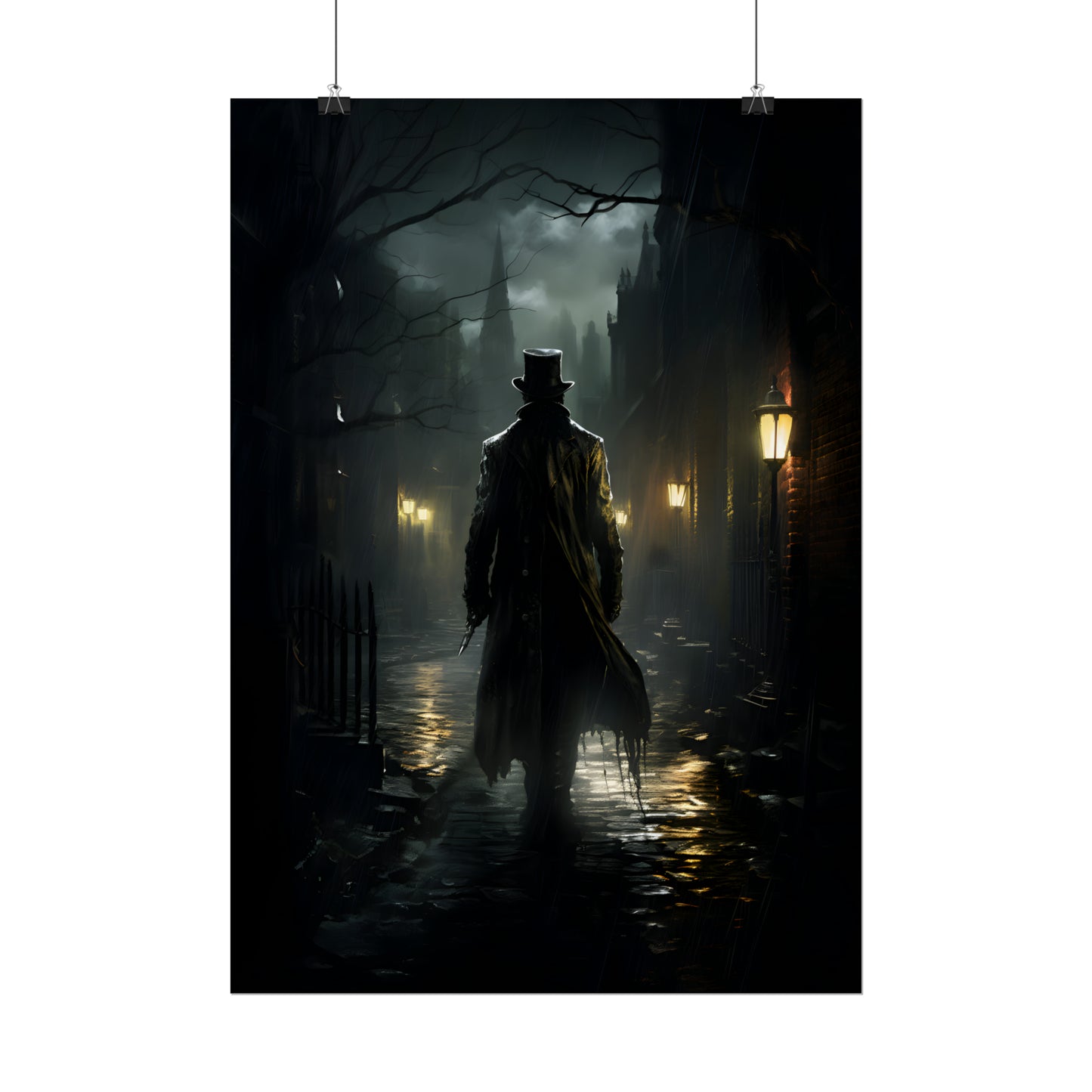 Jack The Ripper, Gothic Art Print, Victorian Style Poster, Gothic Gift, Victorian London, Gothic Home Decor, Dark Academia, Gothic Wall Art