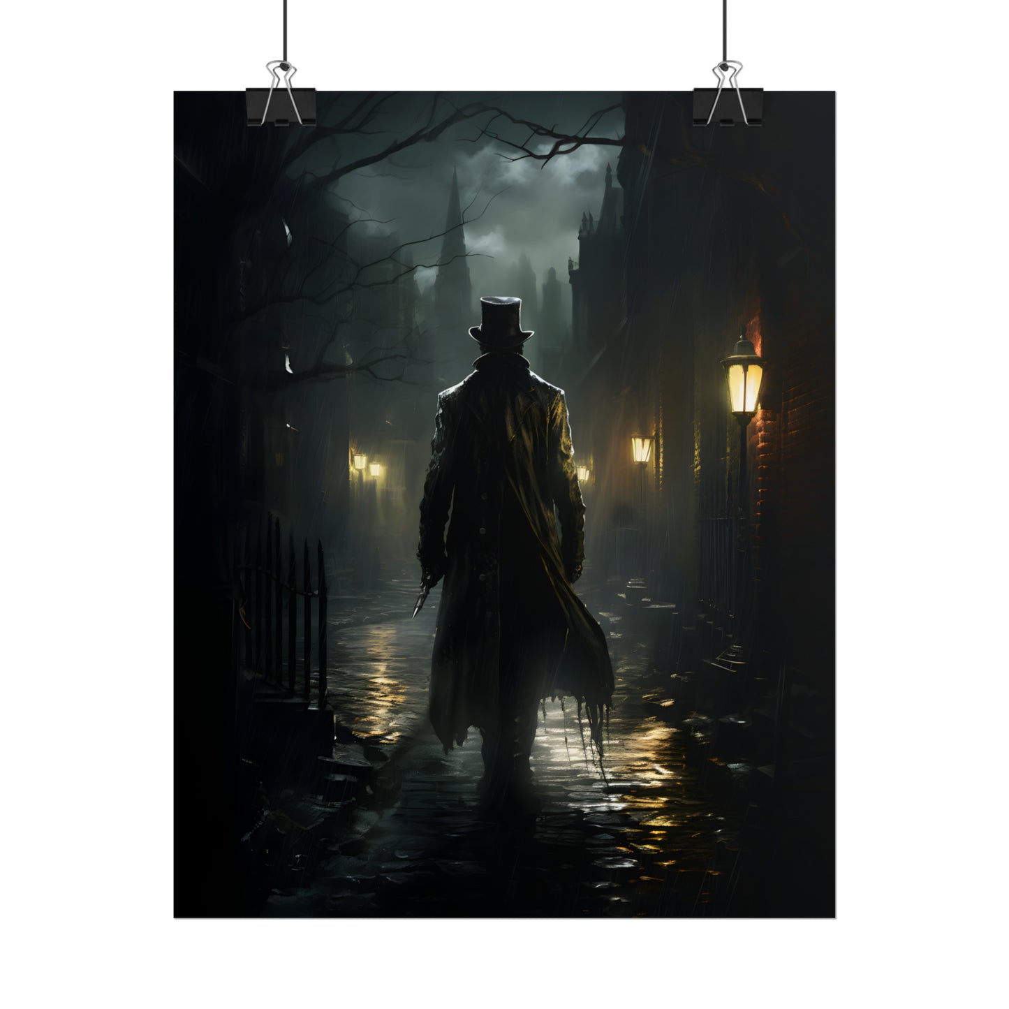 Jack The Ripper, Gothic Art Print, Victorian Style Poster, Gothic Gift, Victorian London, Gothic Home Decor, Dark Academia, Gothic Wall Art