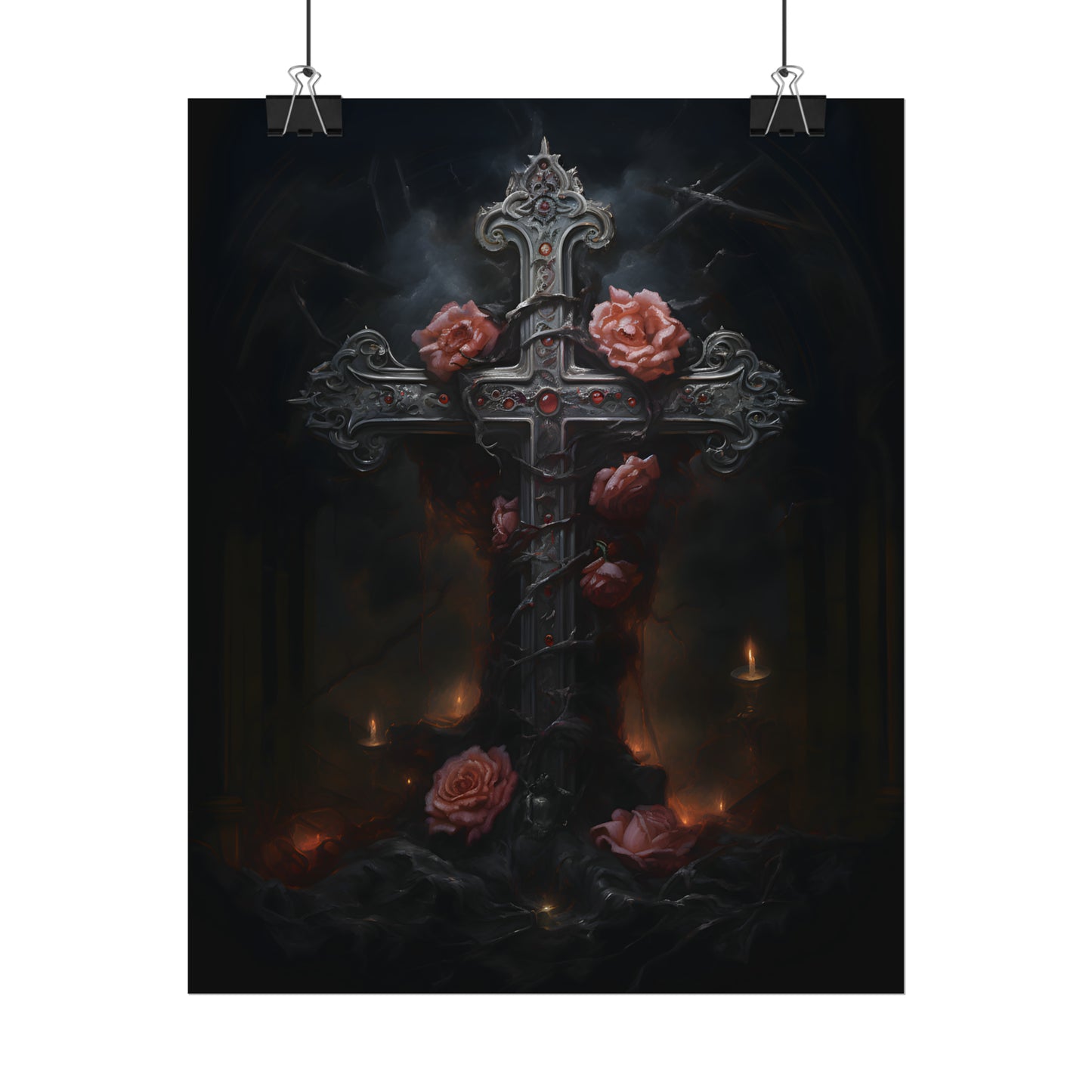 Cross of Stone, Gothic Poster, Art Poster Print, Gothic Home Decor, Gothic Gift, Dark Art Poster, Dark Academia, Gothic Wall Art