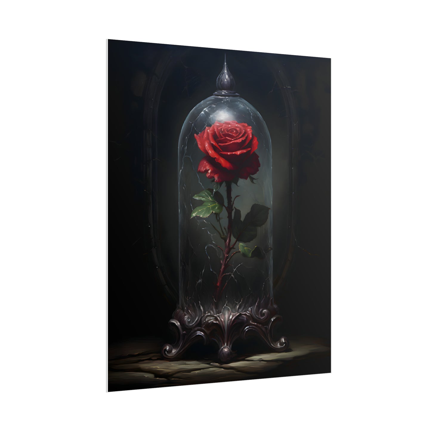 Gothic Rose Print, Crimson Enchantment, Art Poster Print, Dark Academia, Gothic Romance, Gothic Decor, Romantic poster