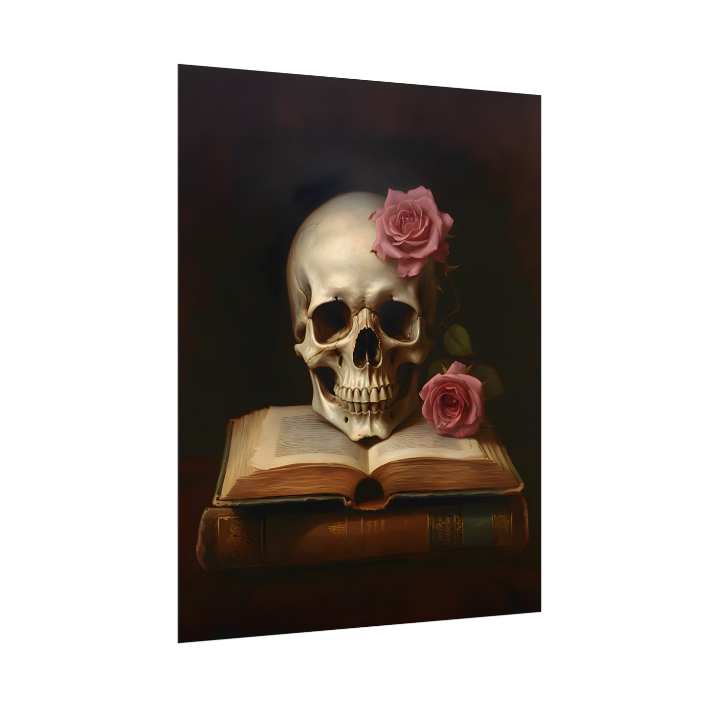 Eternal Wisdom, Gothic Skull Print, Gothic poster, Gothic Home Decor, Gothic Art Print, Dark Academia, Art Poster Print, Oil Painting