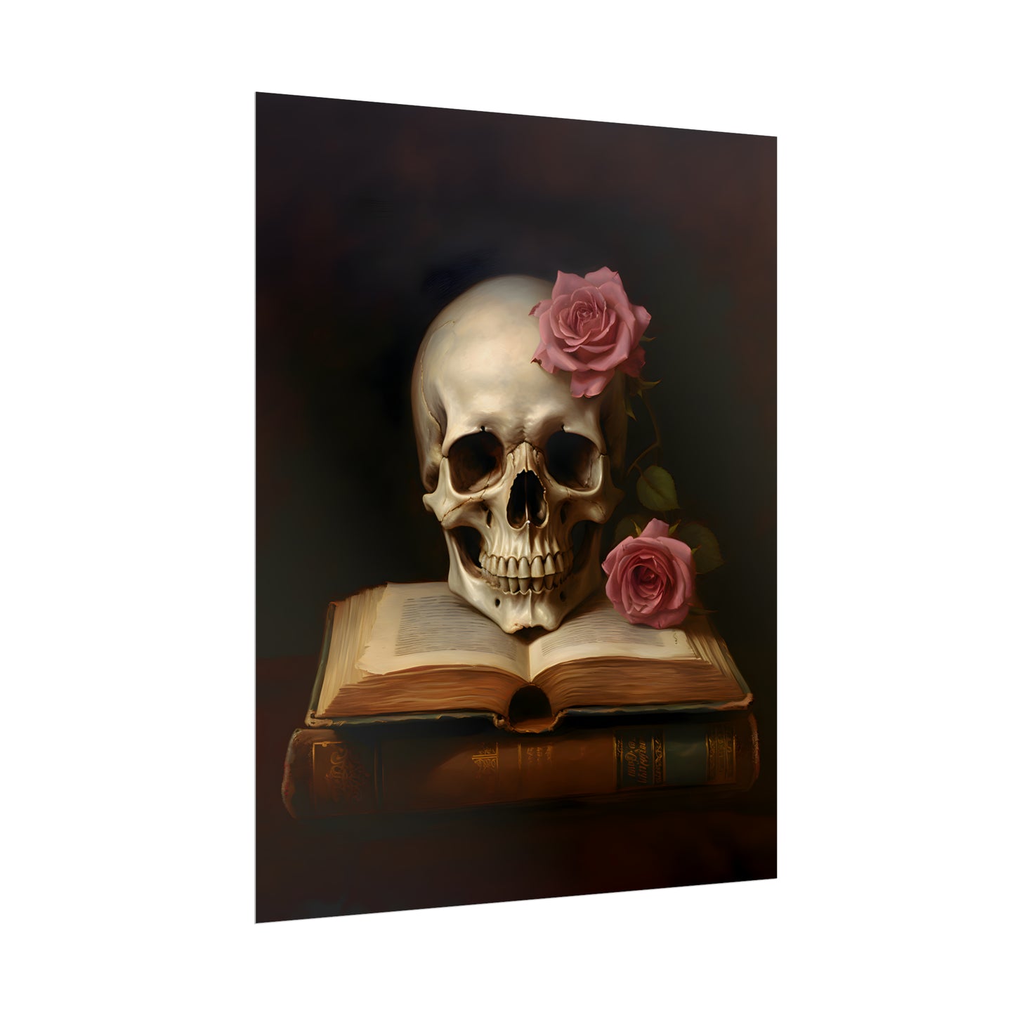 Eternal Wisdom, Gothic Skull Print, Gothic poster, Gothic Home Decor, Gothic Art Print, Dark Academia, Art Poster Print, Oil Painting