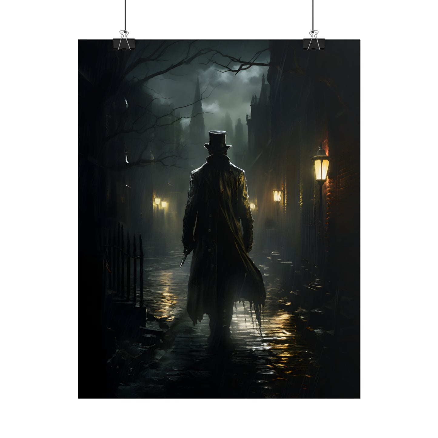 Jack The Ripper, Gothic Art Print, Victorian Style Poster, Gothic Gift, Victorian London, Gothic Home Decor, Dark Academia, Gothic Wall Art