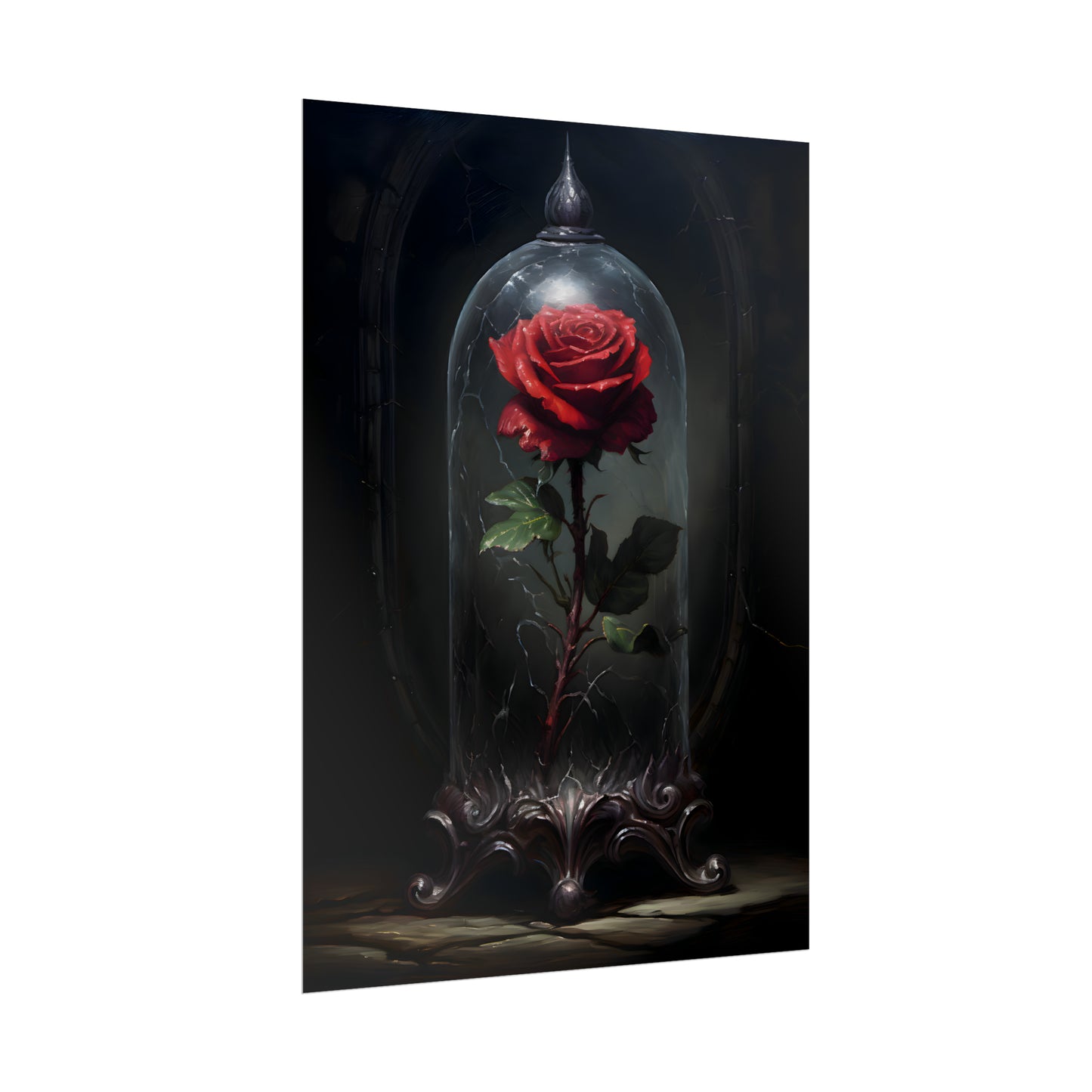 Gothic Rose Print, Crimson Enchantment, Art Poster Print, Dark Academia, Gothic Romance, Gothic Decor, Romantic poster