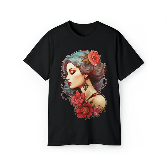 Men's Ultra Cotton T-Shirt Neo Traditional Tattoo Lady Exclusive To Warrior Geek