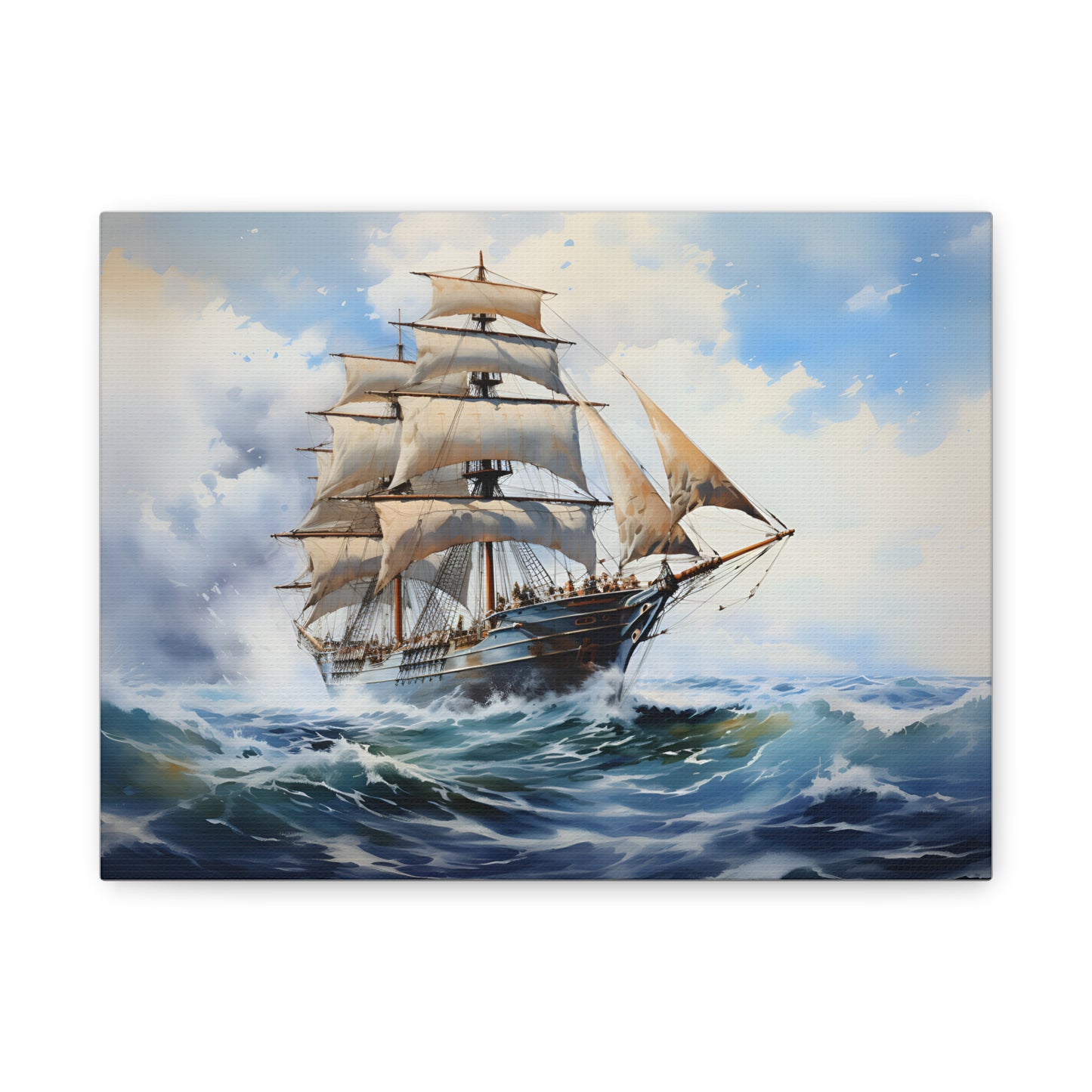 Ship Painting, Watercolor Art, Canvas Print, Sailing Gift, Nautical Wall Art